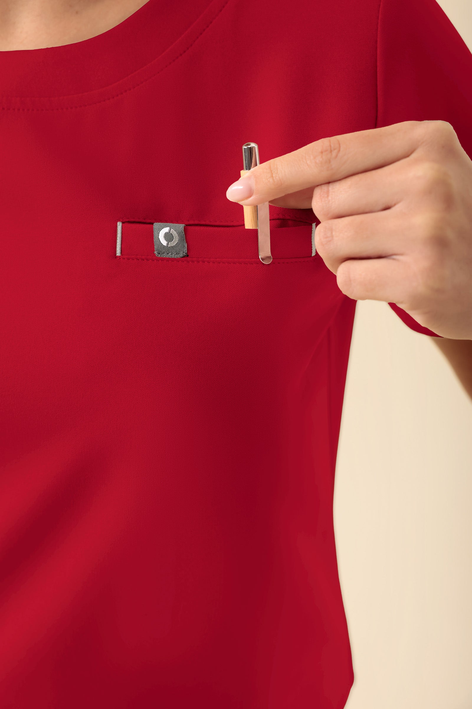 KAERE shirt dames - ronde hals rood