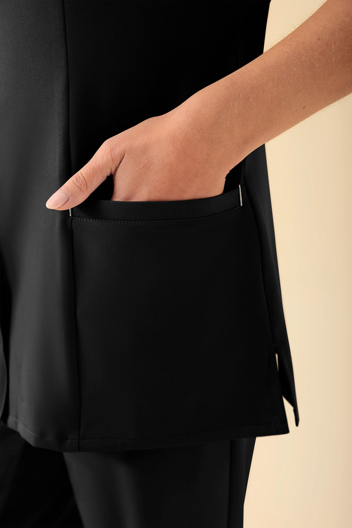 KAERE tuniek dames - drukknoopsluiting zwart