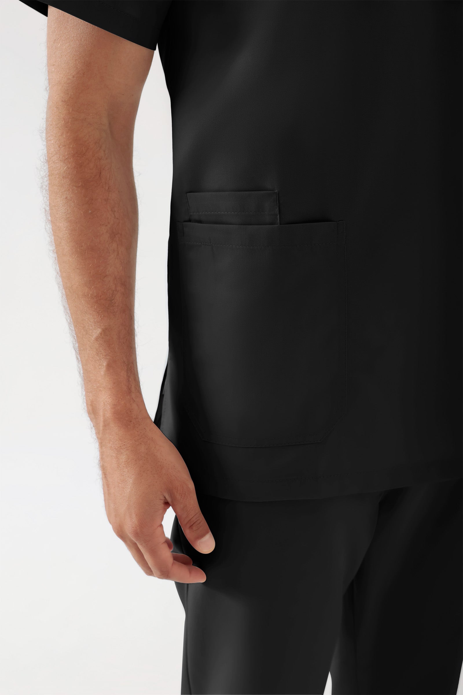 TENCEL™ oversteektuniek heren - V-hals zwart