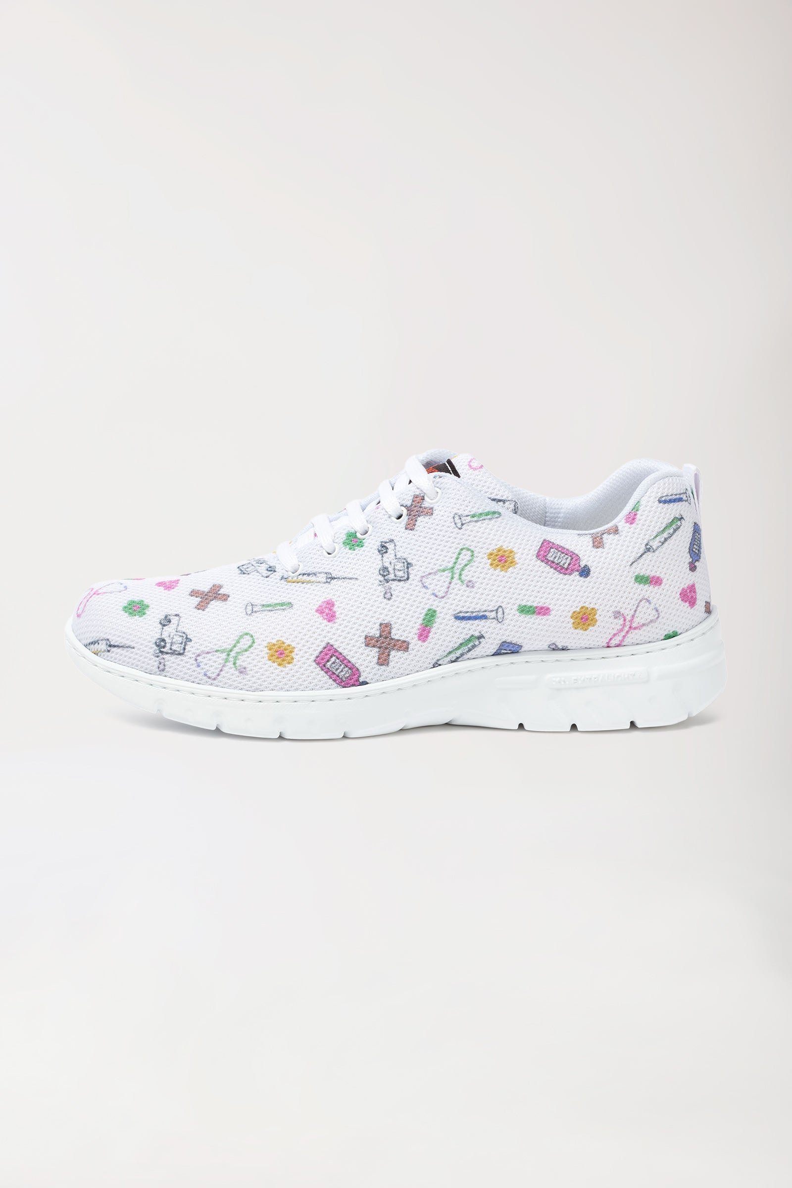 Unisex beroepsschoen wit/bont