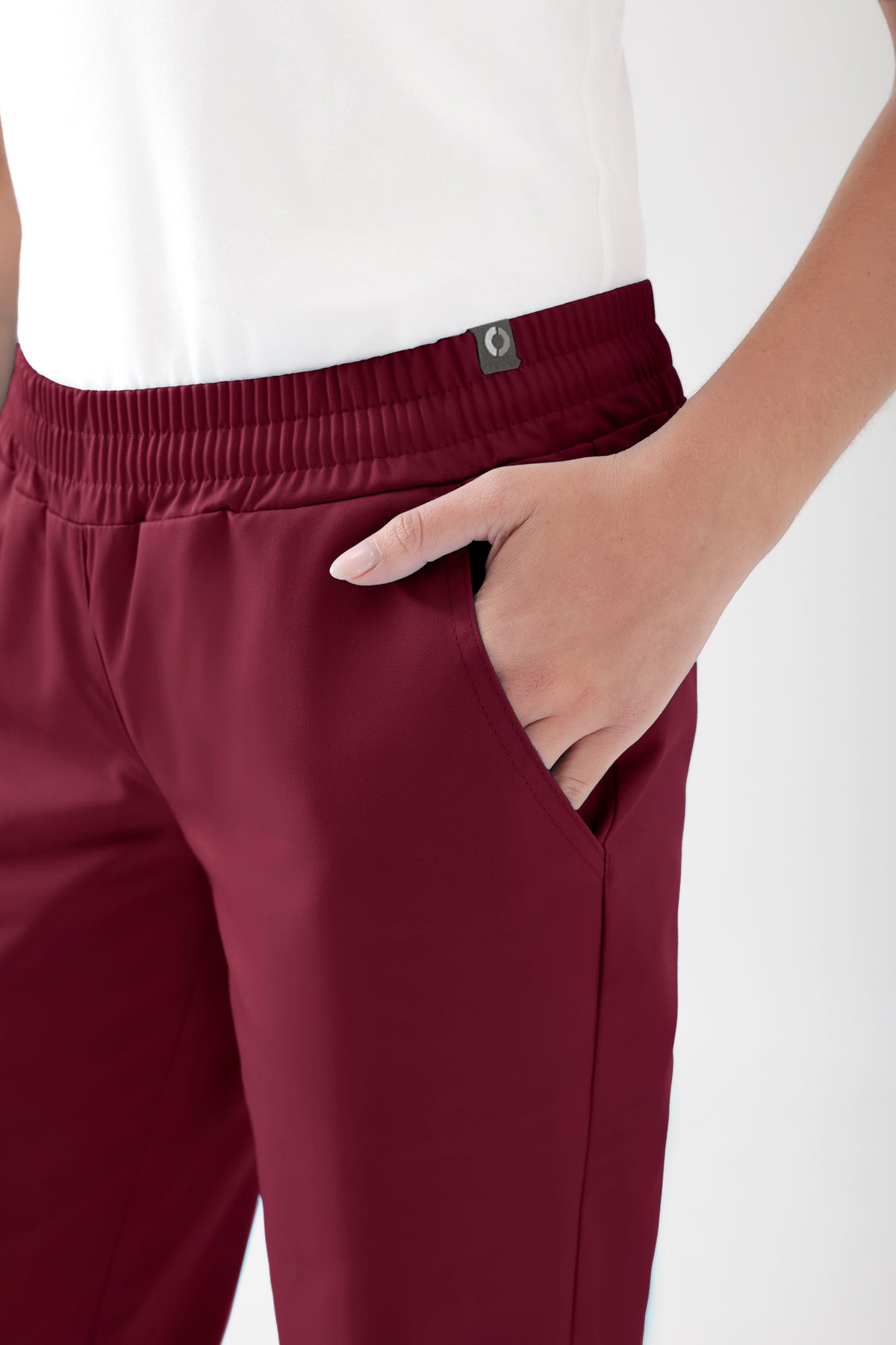 JUST STRONG Broek dames - elastische boord bordeaux