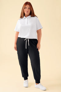 KAERE broek dames - zoom met elastische boord en beenzak zwart