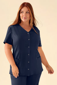 KAERE tuniek dames - drukknoopsluiting navy