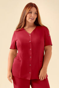 KAERE tuniek dames - drukknoopsluiting rood