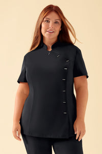 KAERE tuniek dames - asymetrische knoopsluiting zwart