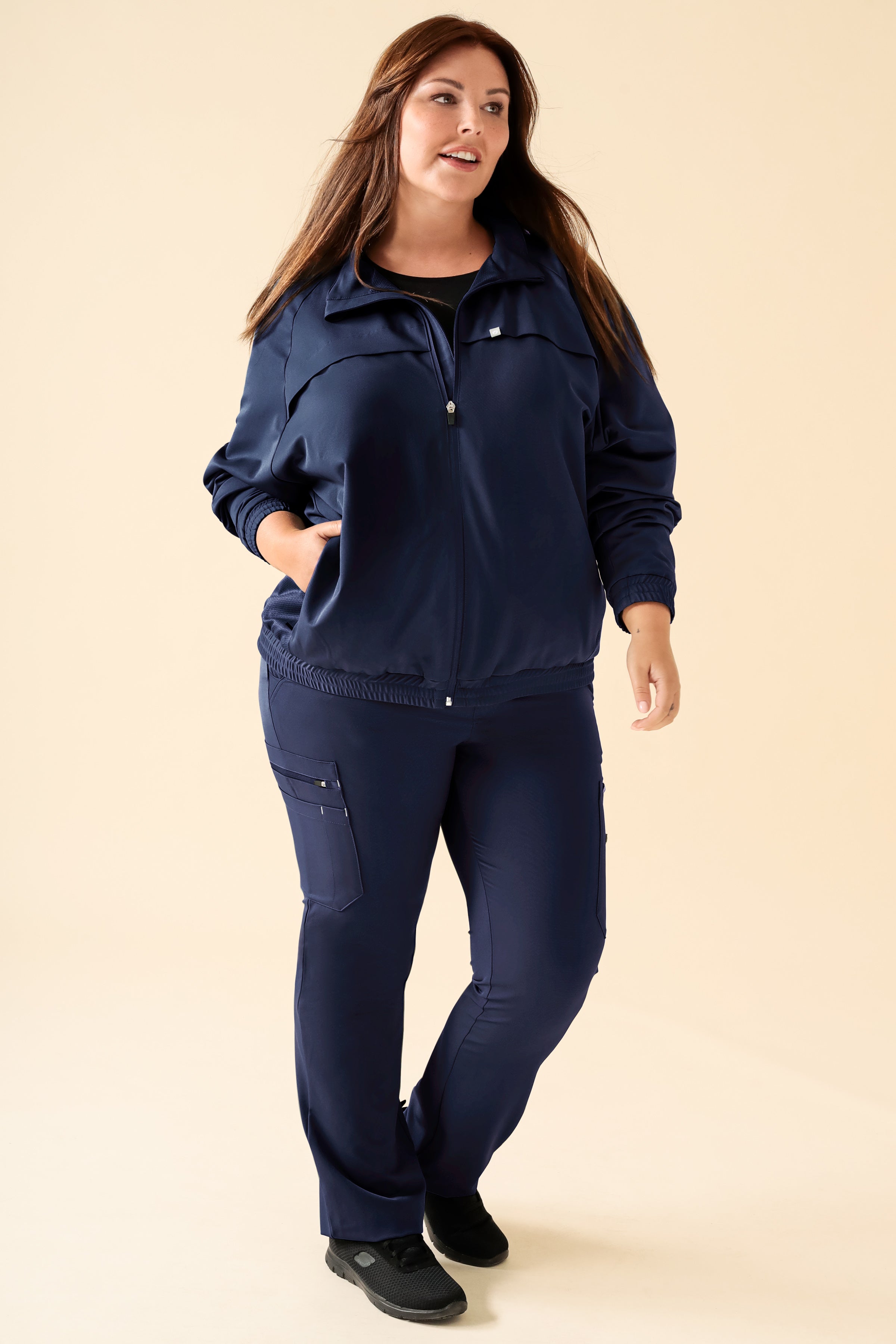 KAERE blouson dames - met elastische manchetten navy