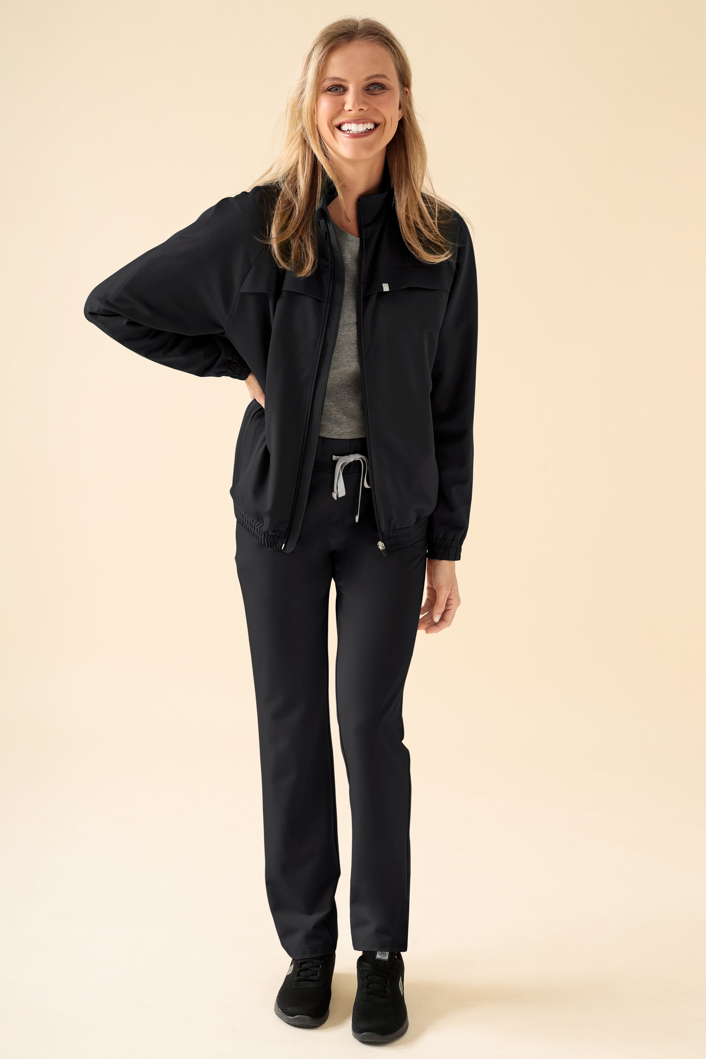 KAERE blouson dames - met elastische manchetten zwart