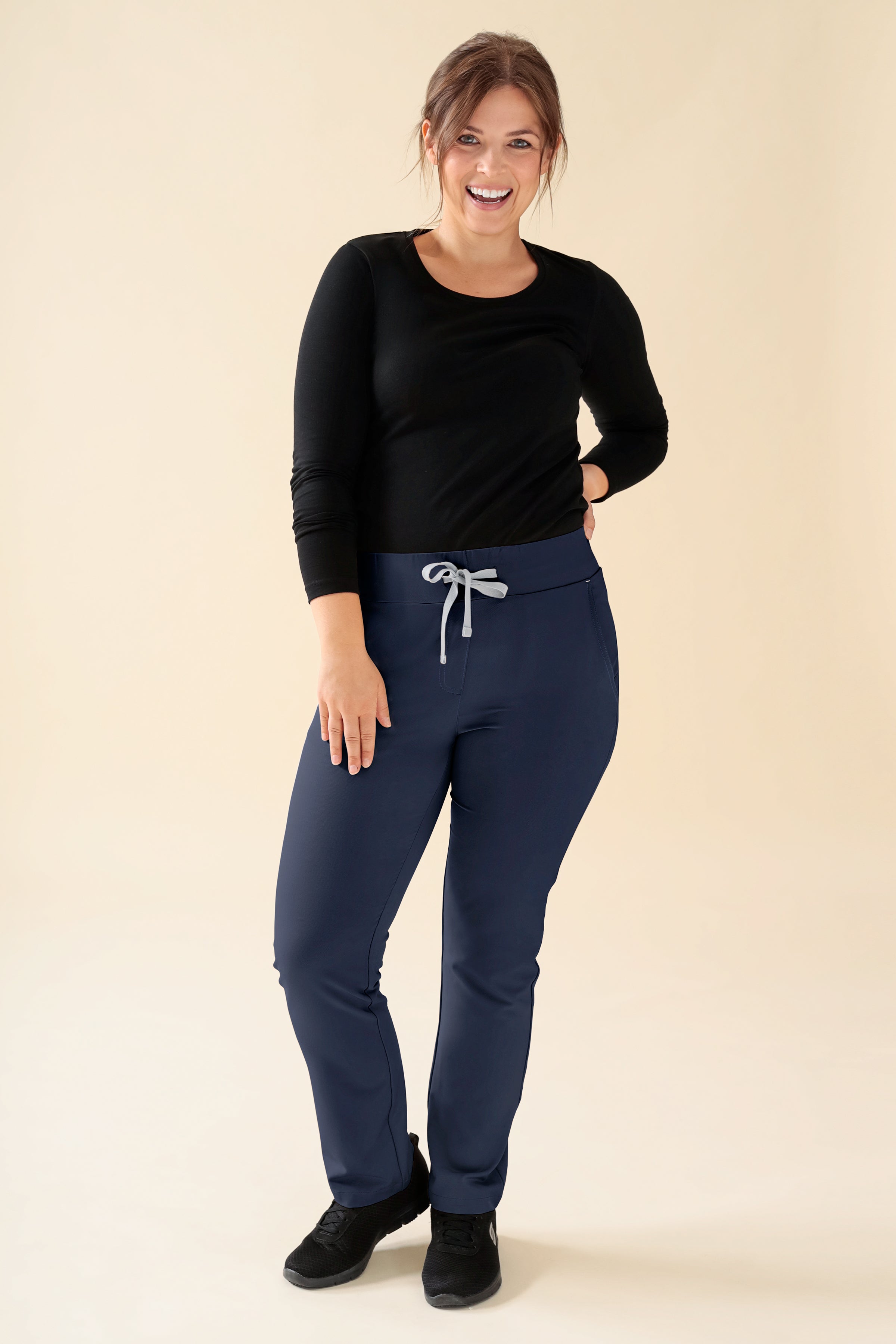 KAERE broek dames - korte maat zonder beenzak navy