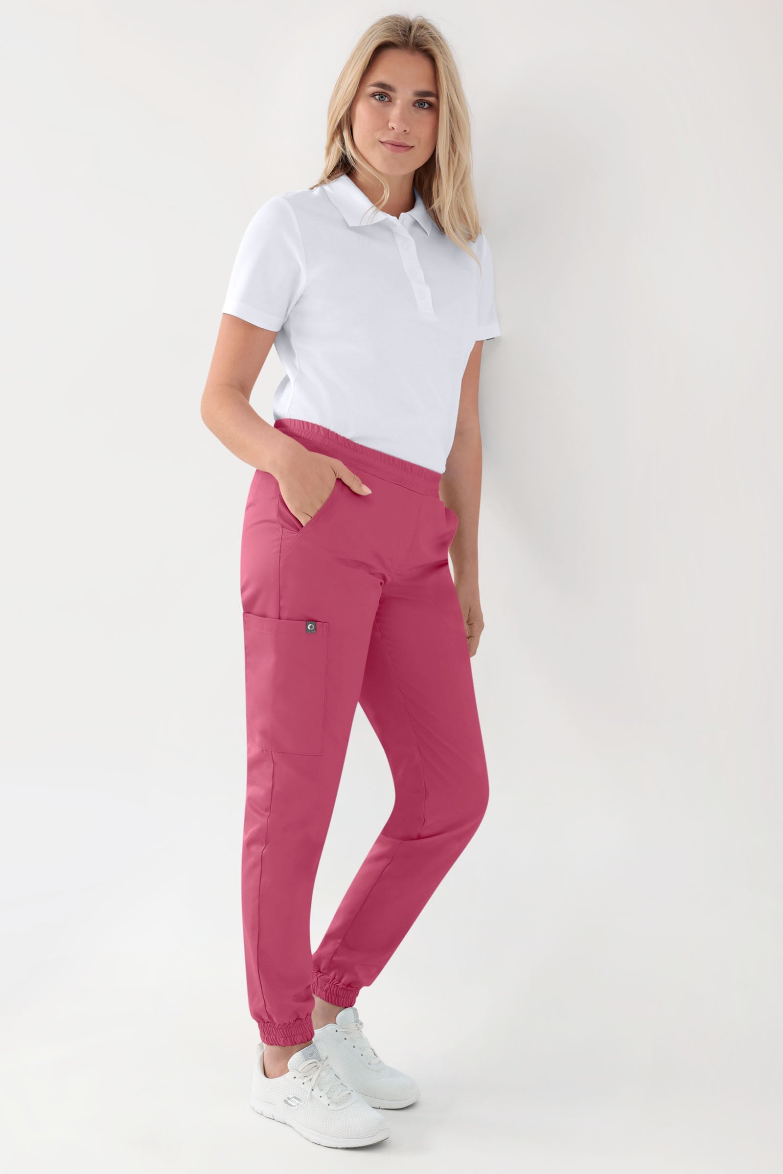 GREEN Stretch broek dames - joggingbroek style oud rose