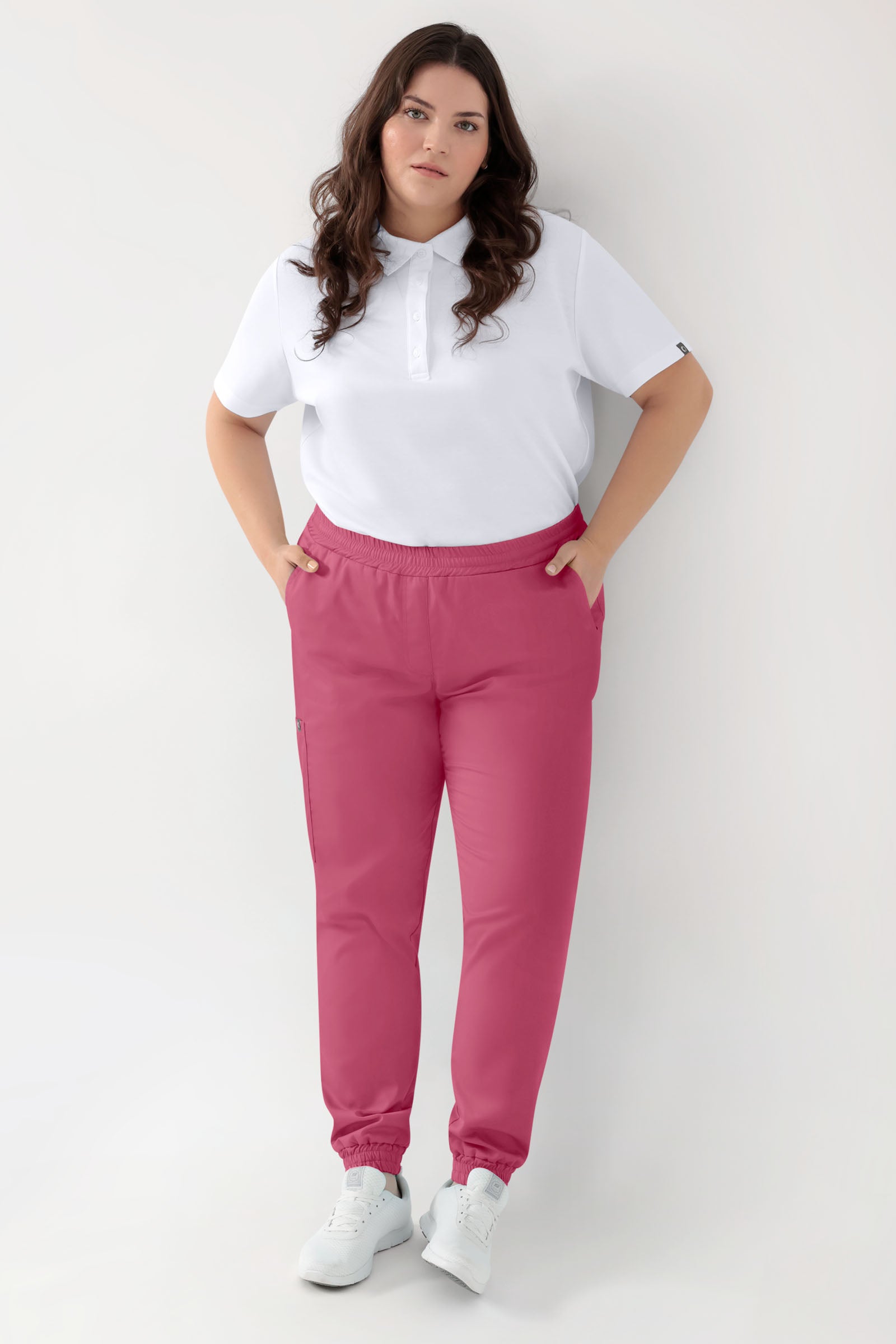 GREEN Stretch broek dames - joggingbroek style oud rose