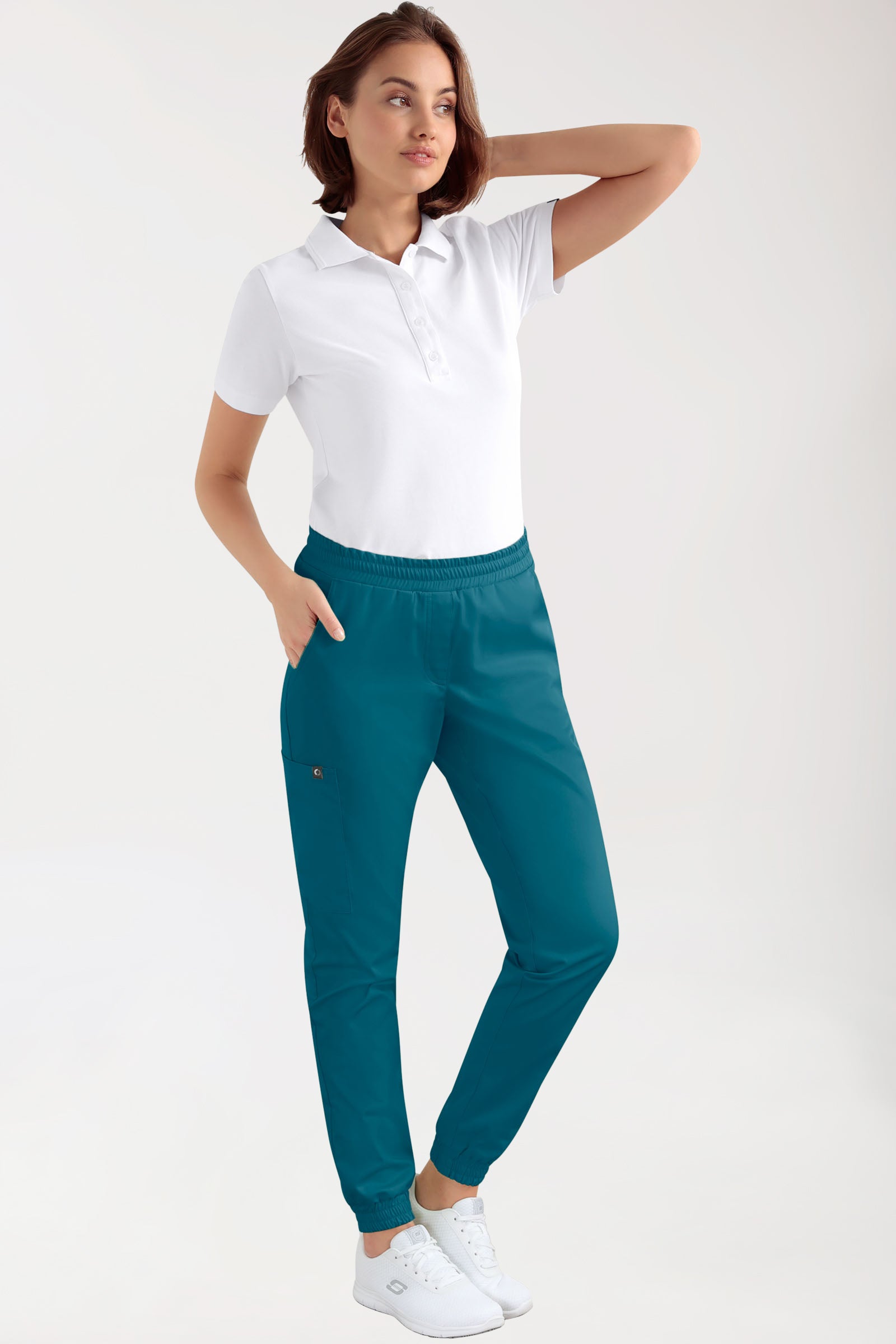 CORE cargo broek dames - joggingbroek style petrol, Voorzijde view 