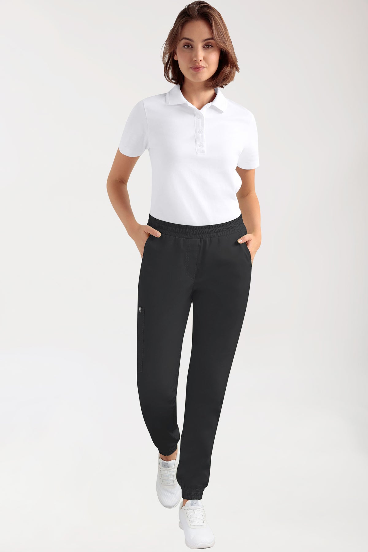 CORE cargo broek dames - joggingbroek style zwart, Voorzijde view 