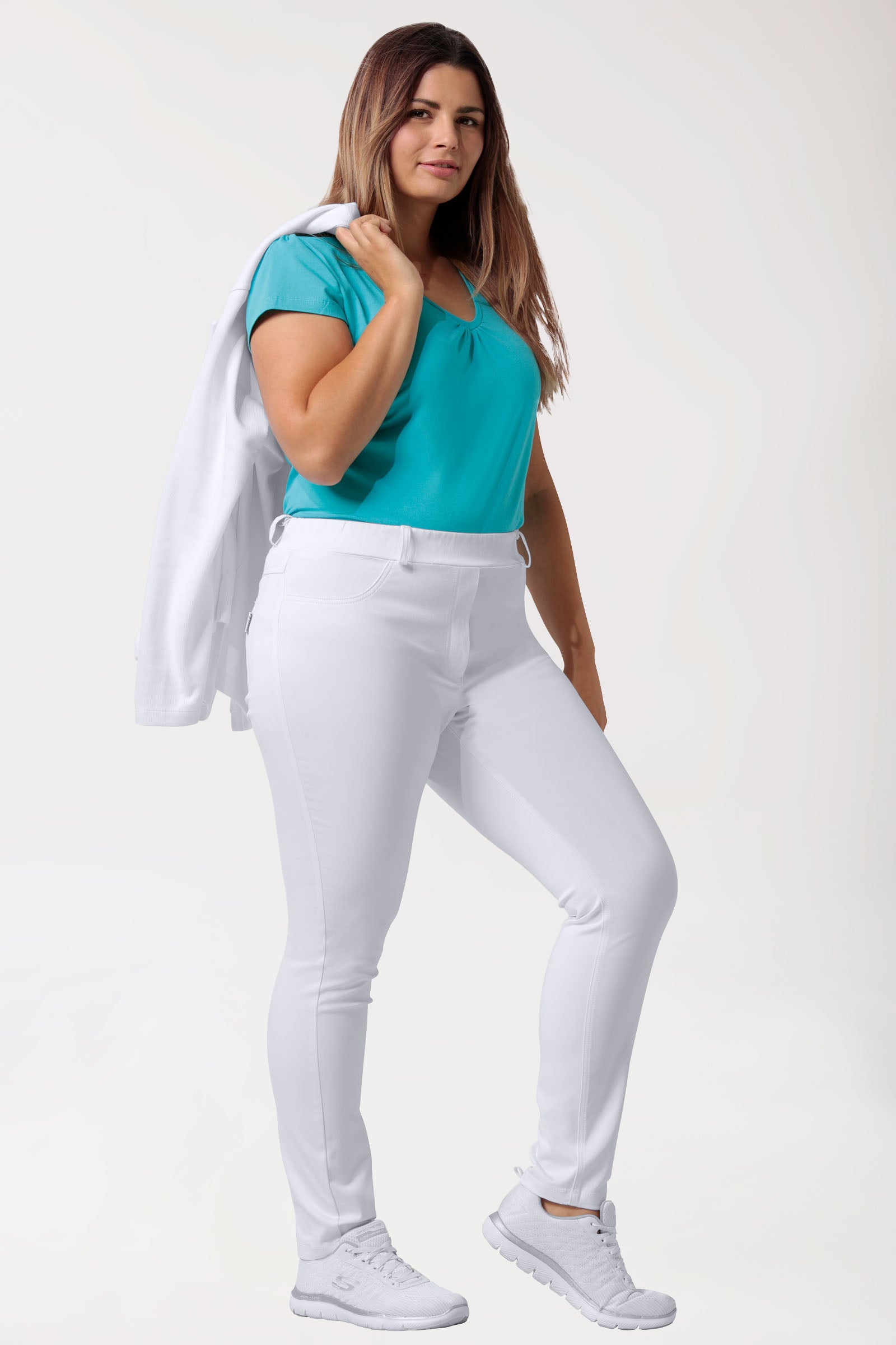 Curved legging COMFY FLEX - elastische tailleband wit
