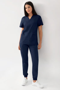 GREEN Stretch oversteektuniek dames - V-hals navy