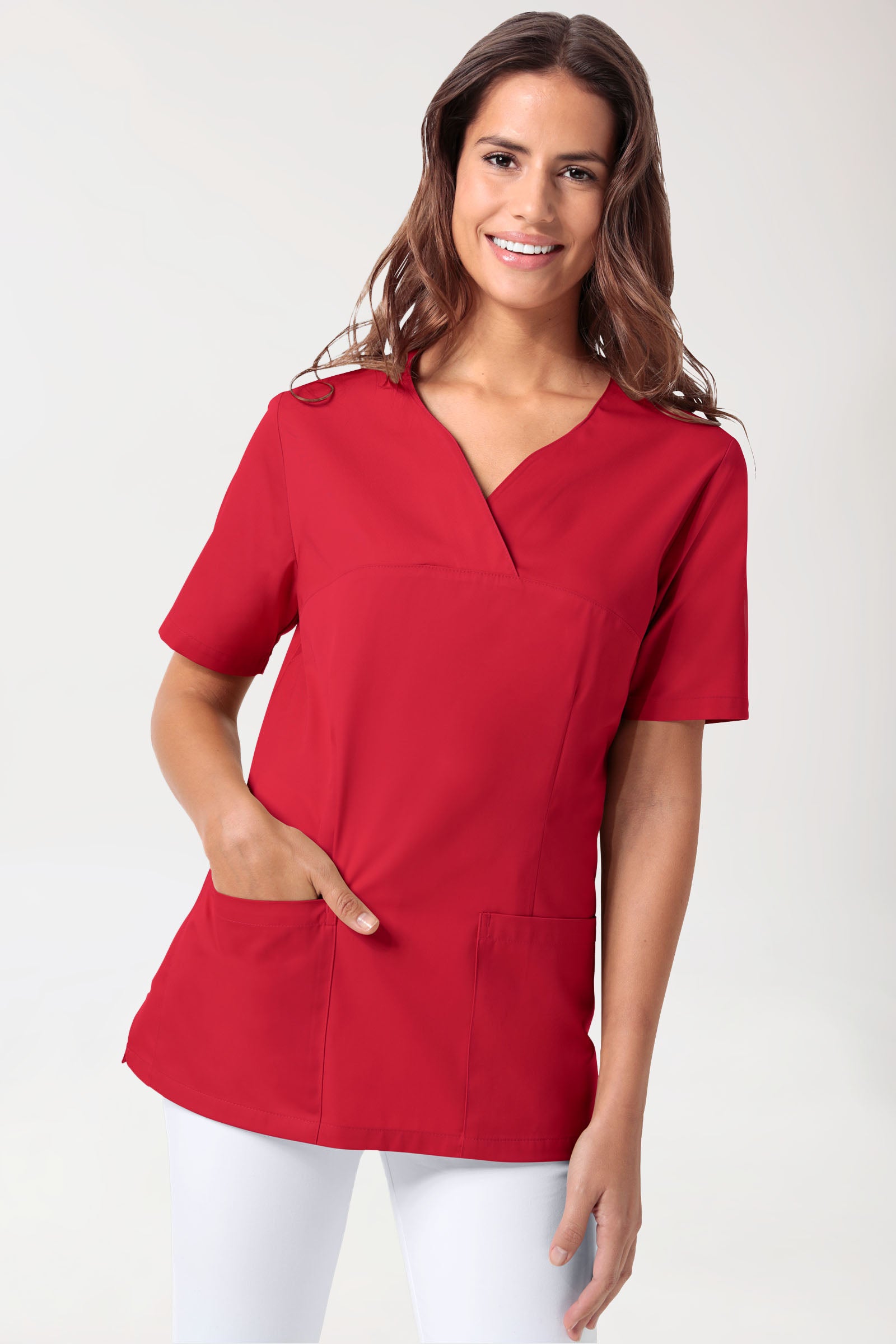 CORE oversteektuniek dames - hartvormige hals rood