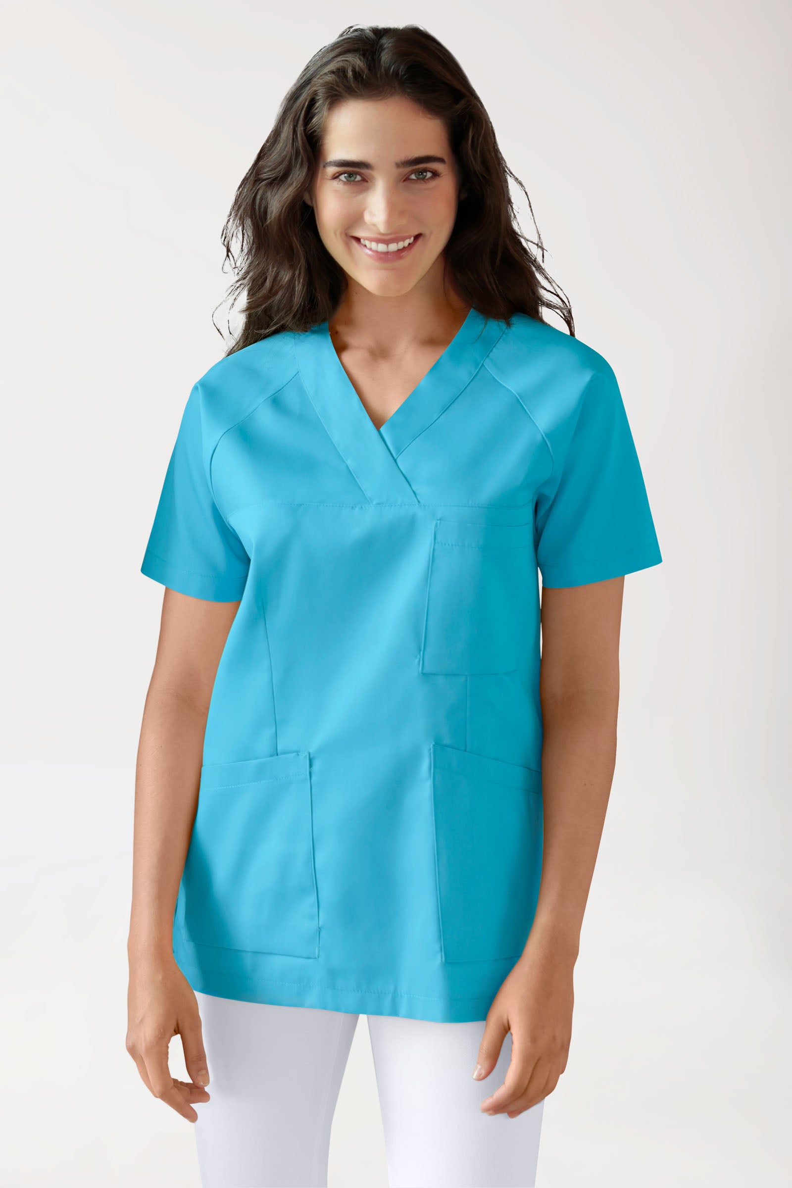 CORE oversteektuniek dames - V-hals turquoise, Voorzijde view 