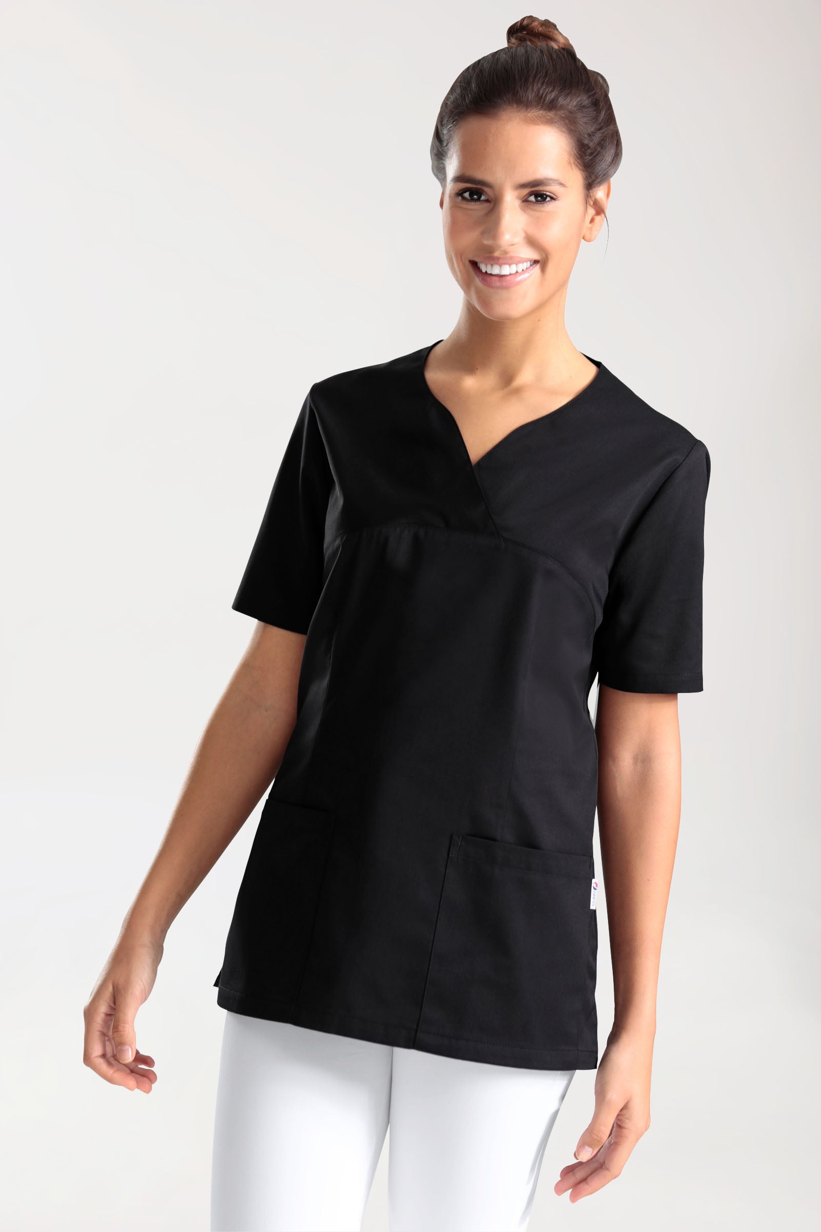 CORE oversteektuniek dames - hartvormige hals zwart