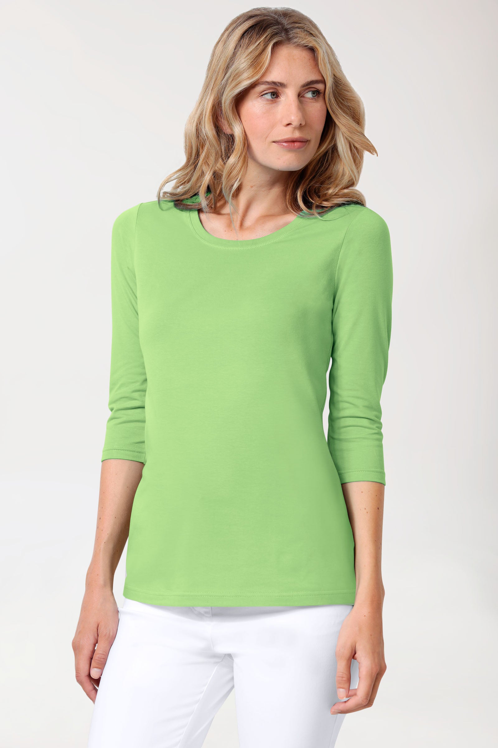 CORE shirt dames - 3/4 arm appelgroen, Voorzijde view 