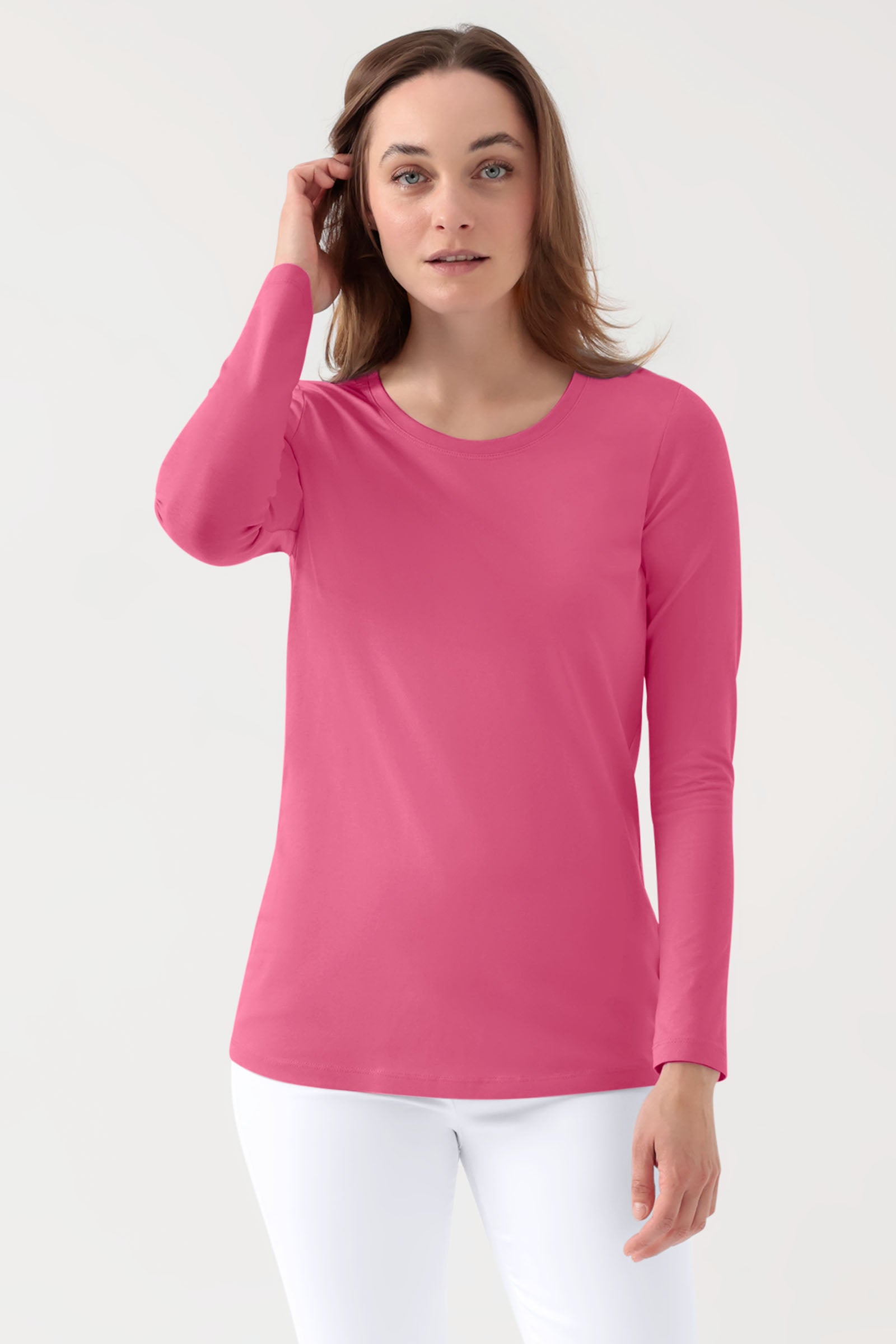 CORE shirt dames - 1/1 arm oud rose, Voorzijde view 