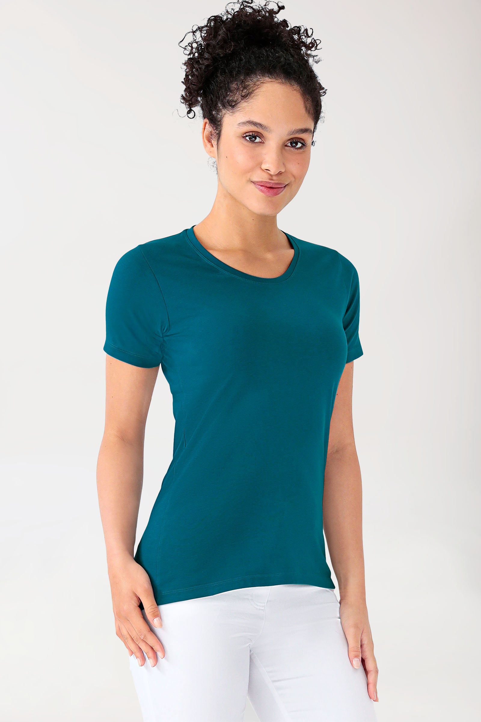 CORE shirt dames - ronde hals petrol, Voorzijde view 