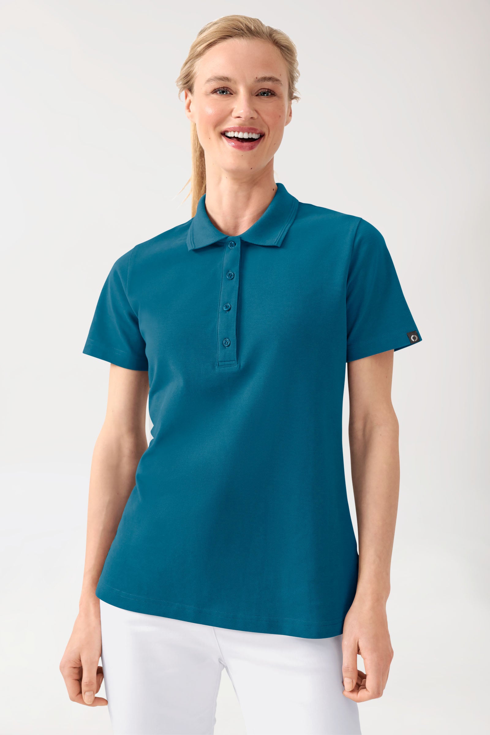 COMFY FLEX stretch shirt dames - polokraag petrol
