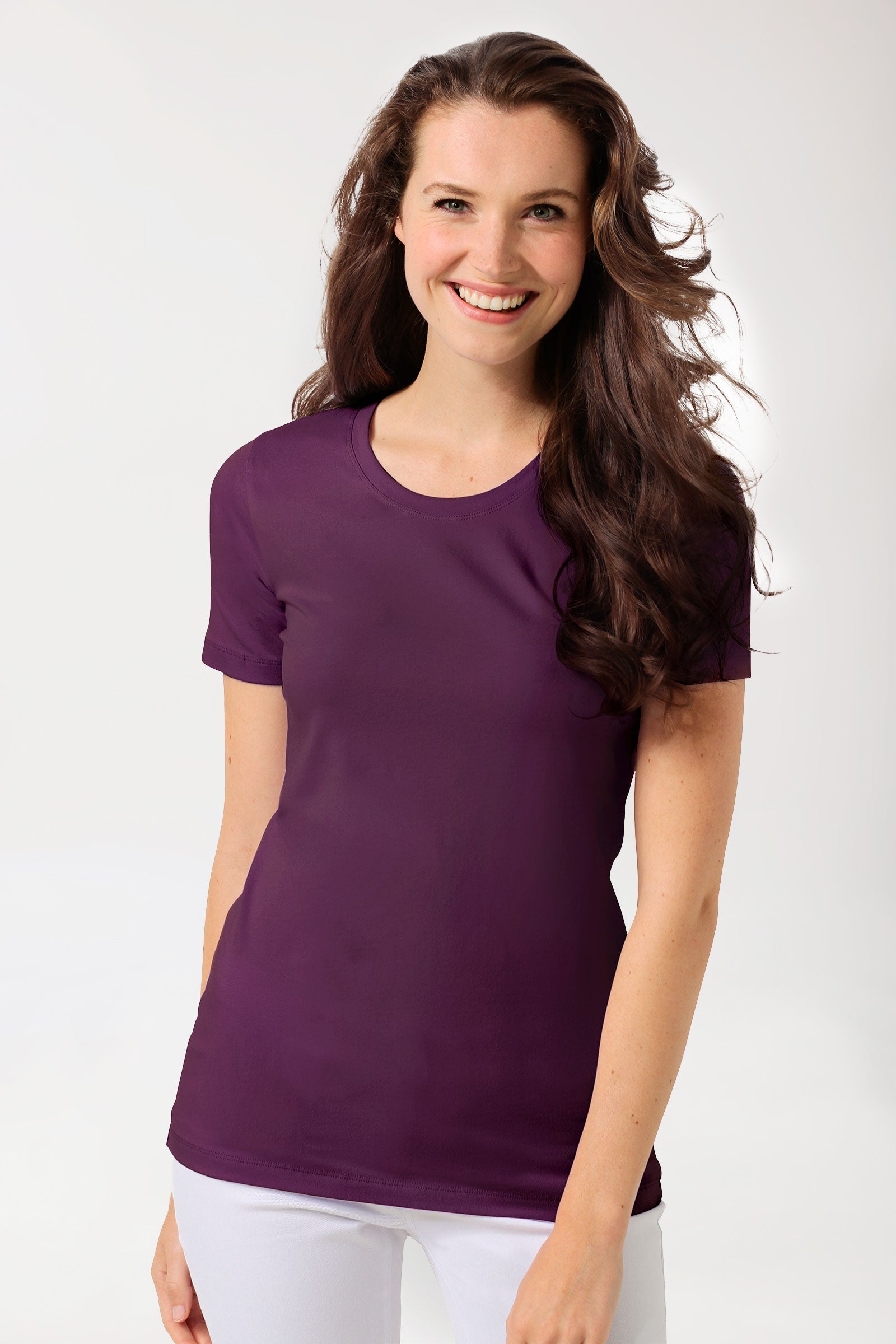 CORE shirt dames - ronde hals pruimen