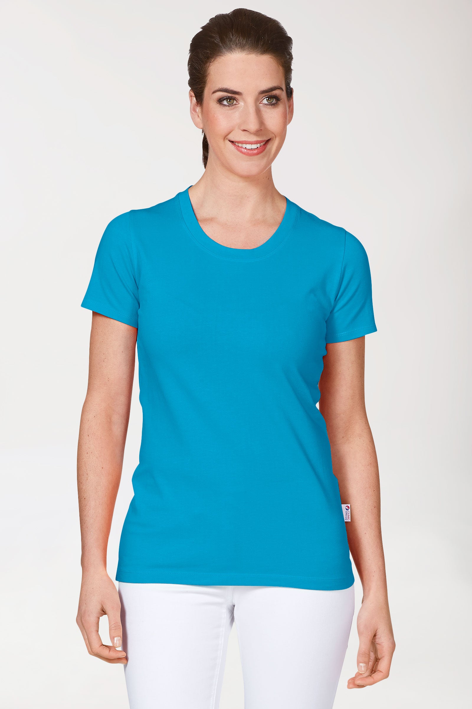 CORE shirt dames - ronde hals turquoise, Voorzijde view 