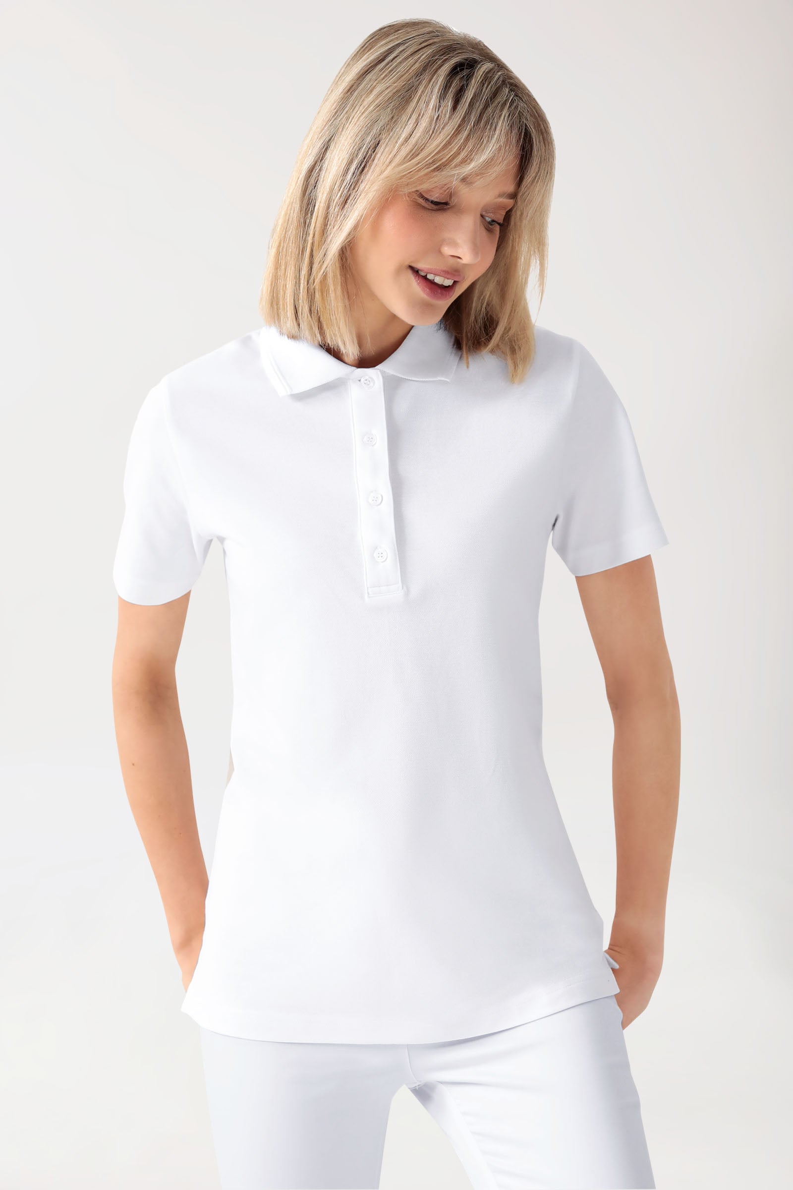 COMFY FLEX stretch shirt dames - polokraag wit