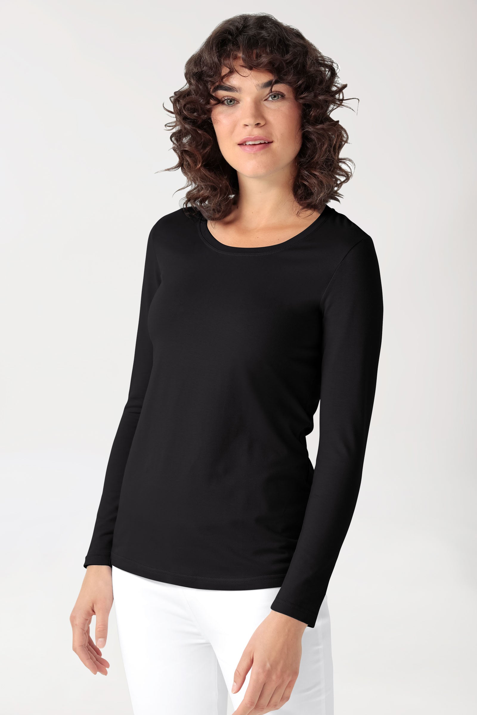 CORE shirt dames - 1/1 arm zwart, Voorzijde view 