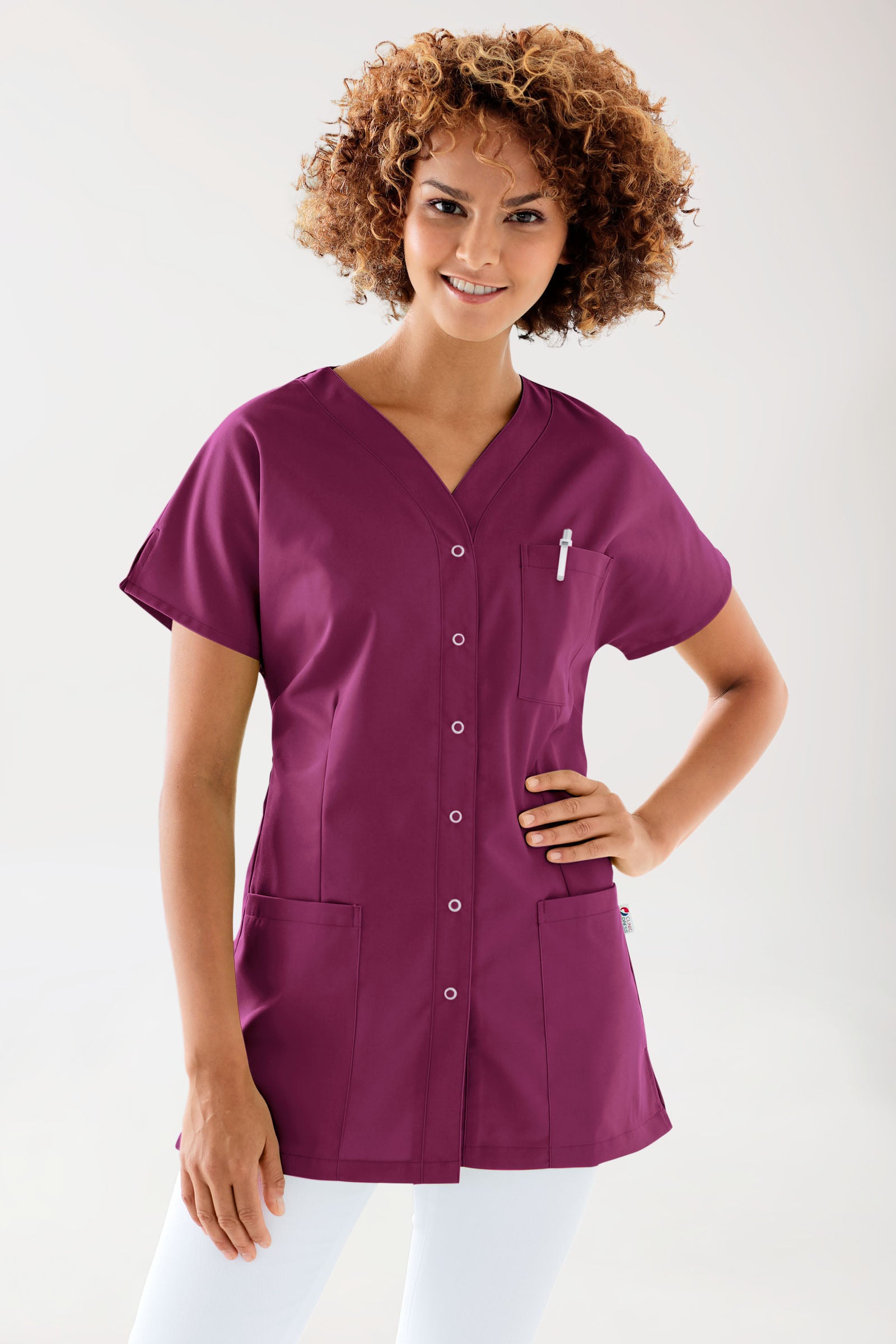 JUST STRONG tuniek dames - doorknoopsluiting berry