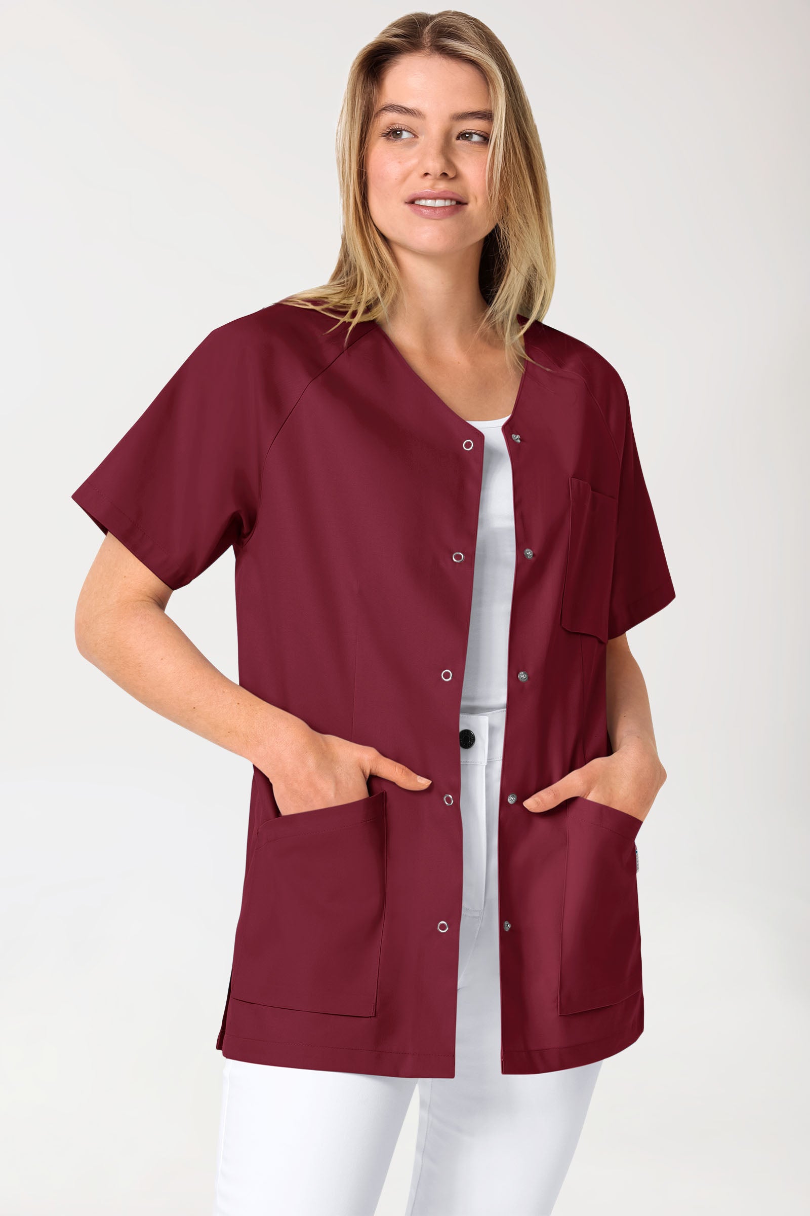 CORE tuniek dames - doorknoopsluiting bordeaux