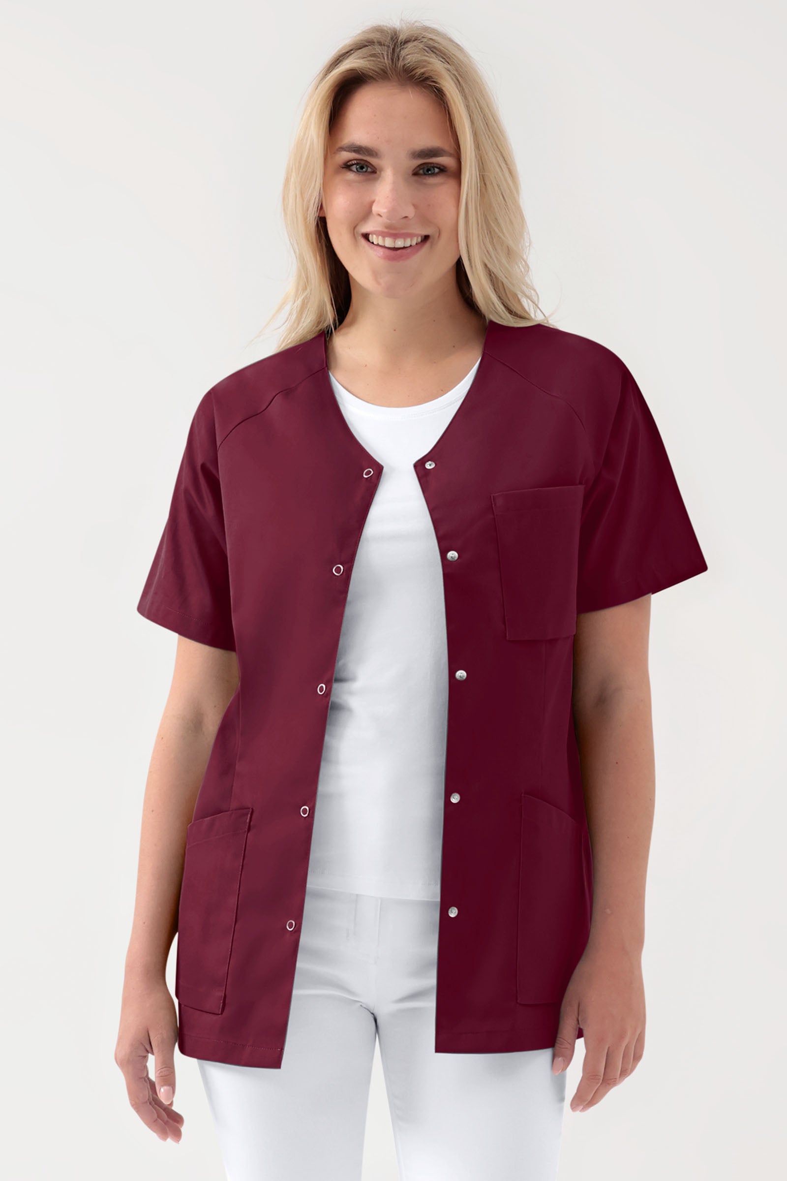 Tuniek-tuniek dames - drukknoopsluiting bordeaux