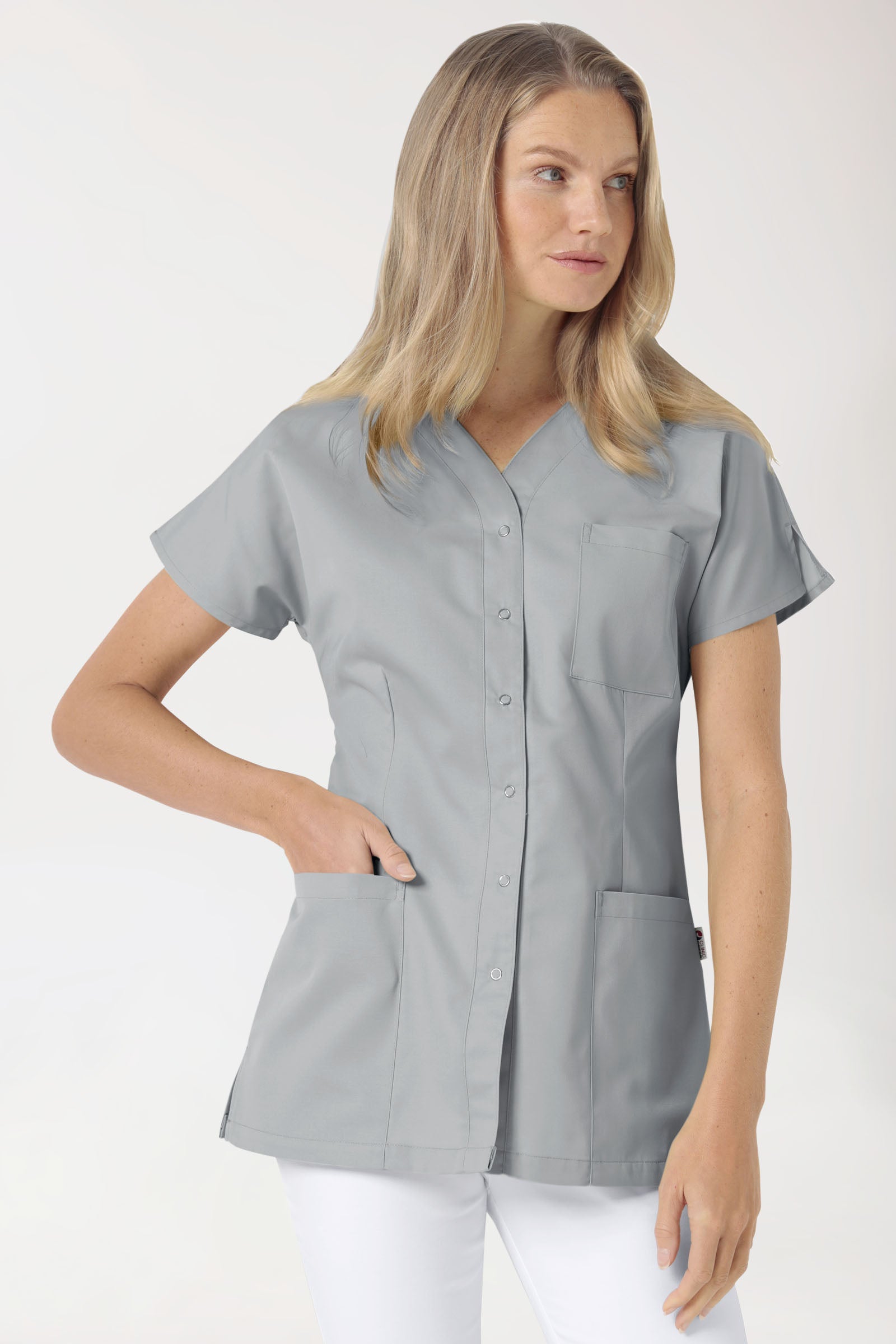 JUST STRONG tuniek dames - doorknoopsluiting grijs