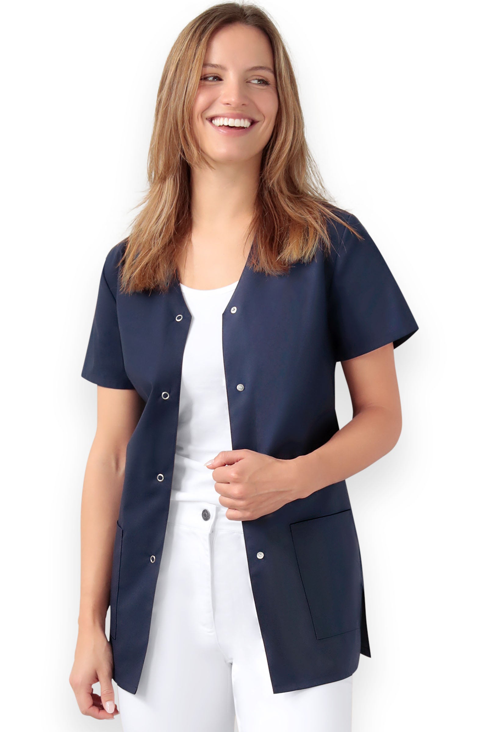 Tuniek dames - met knoopsluiting navy