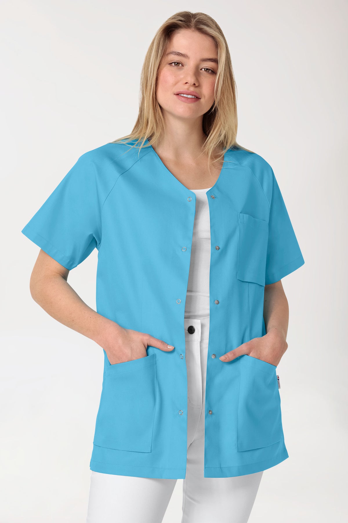 CORE tuniek dames - doorknoopsluiting turquoise