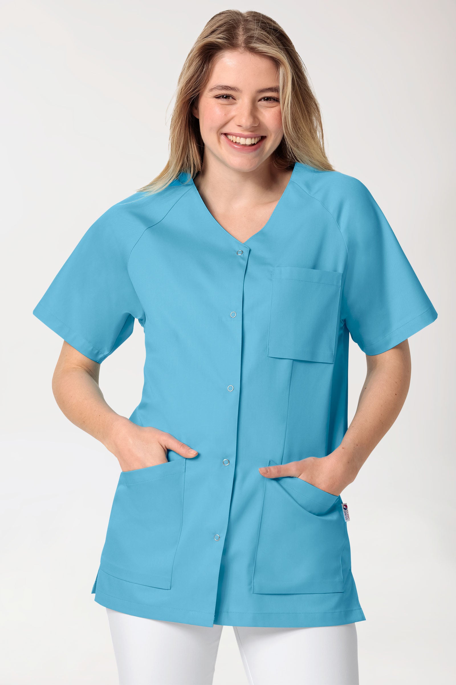 CORE tuniek dames - doorknoopsluiting turquoise