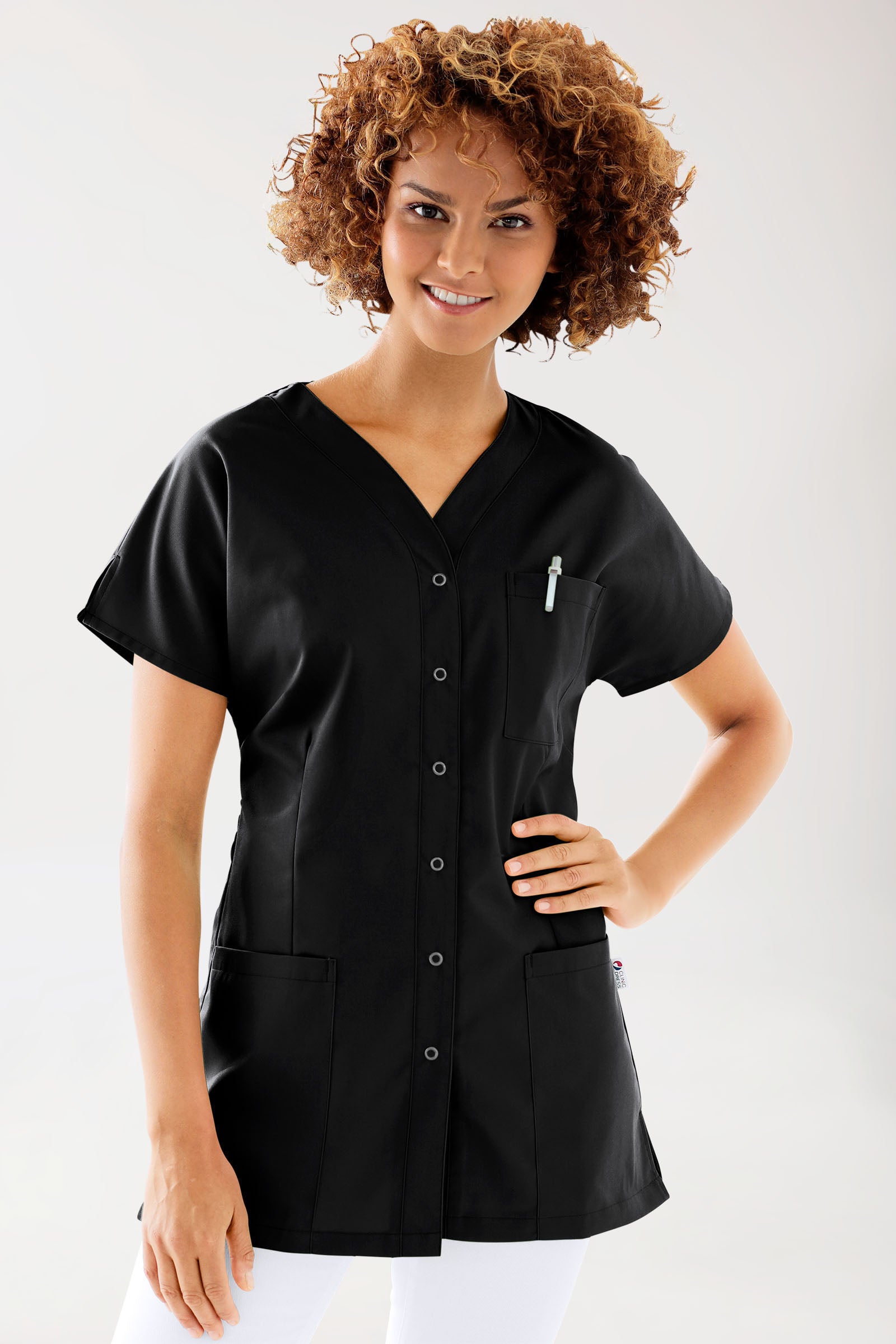 JUST STRONG tuniek dames - doorknoopsluiting zwart