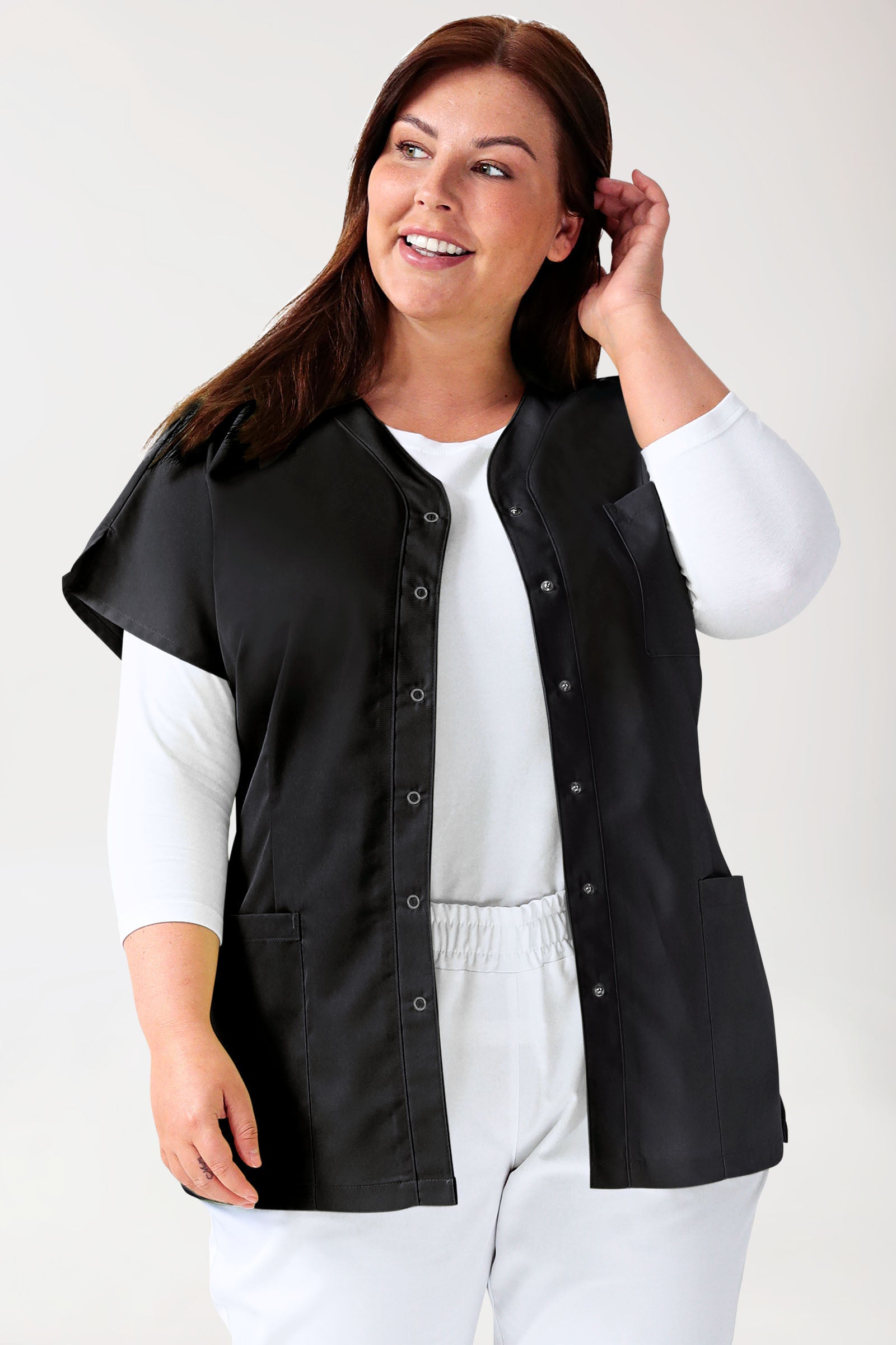 JUST STRONG tuniek dames - doorknoopsluiting zwart