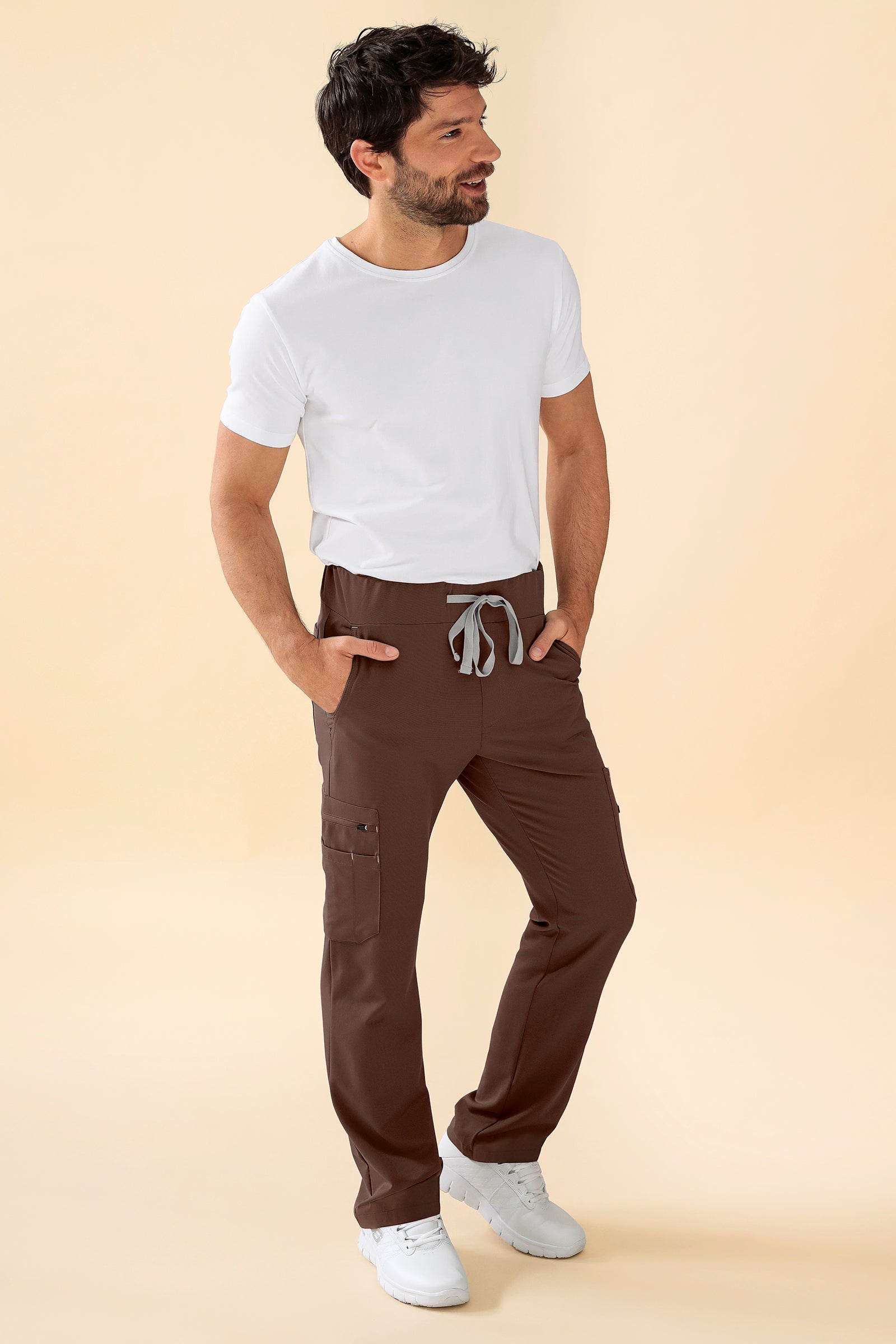 KAERE broek heren - korte maat met beenzak coffee