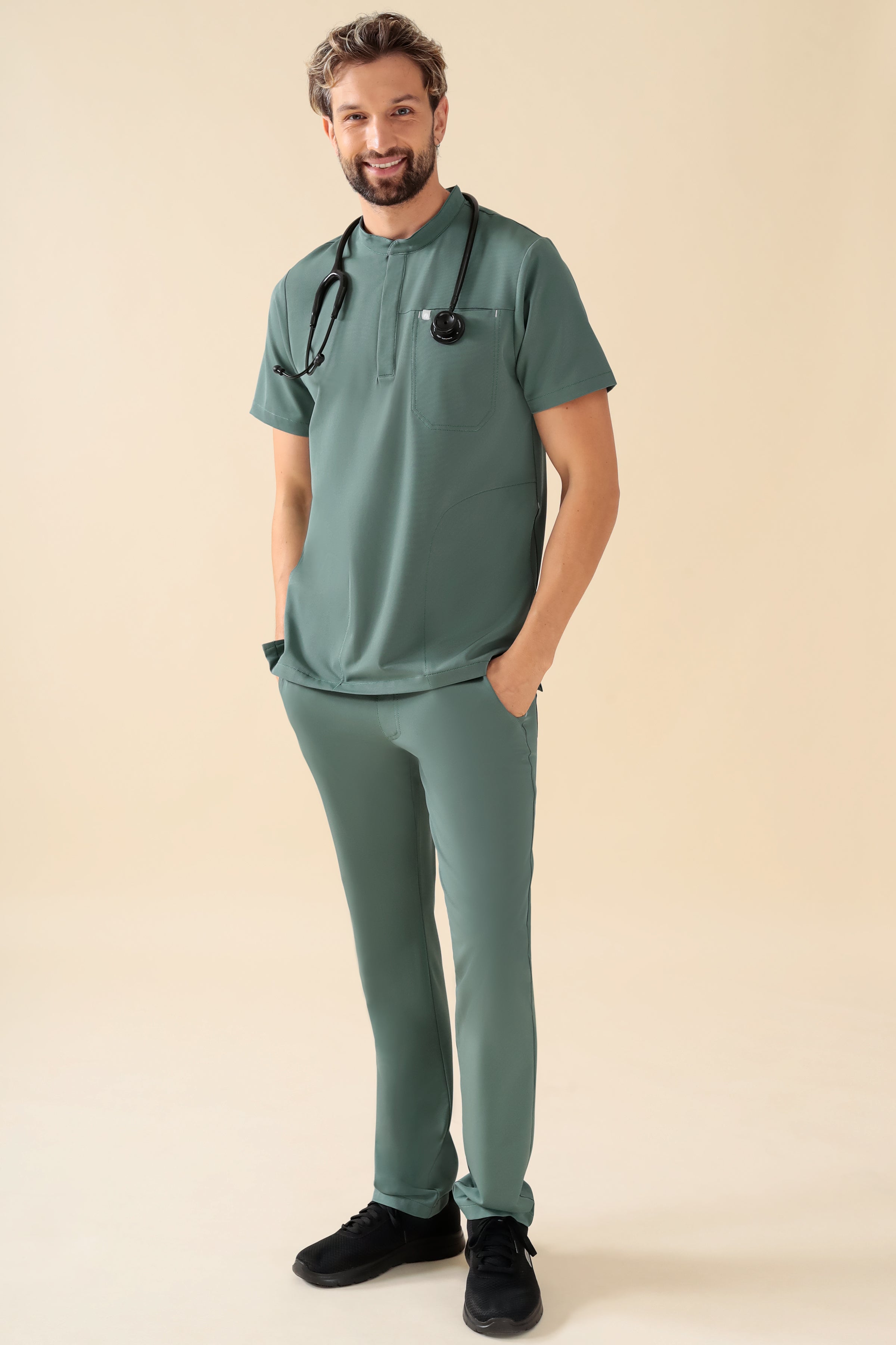 KAERE broek heren - zonder beenzak donkergroen, Voorzijde view 