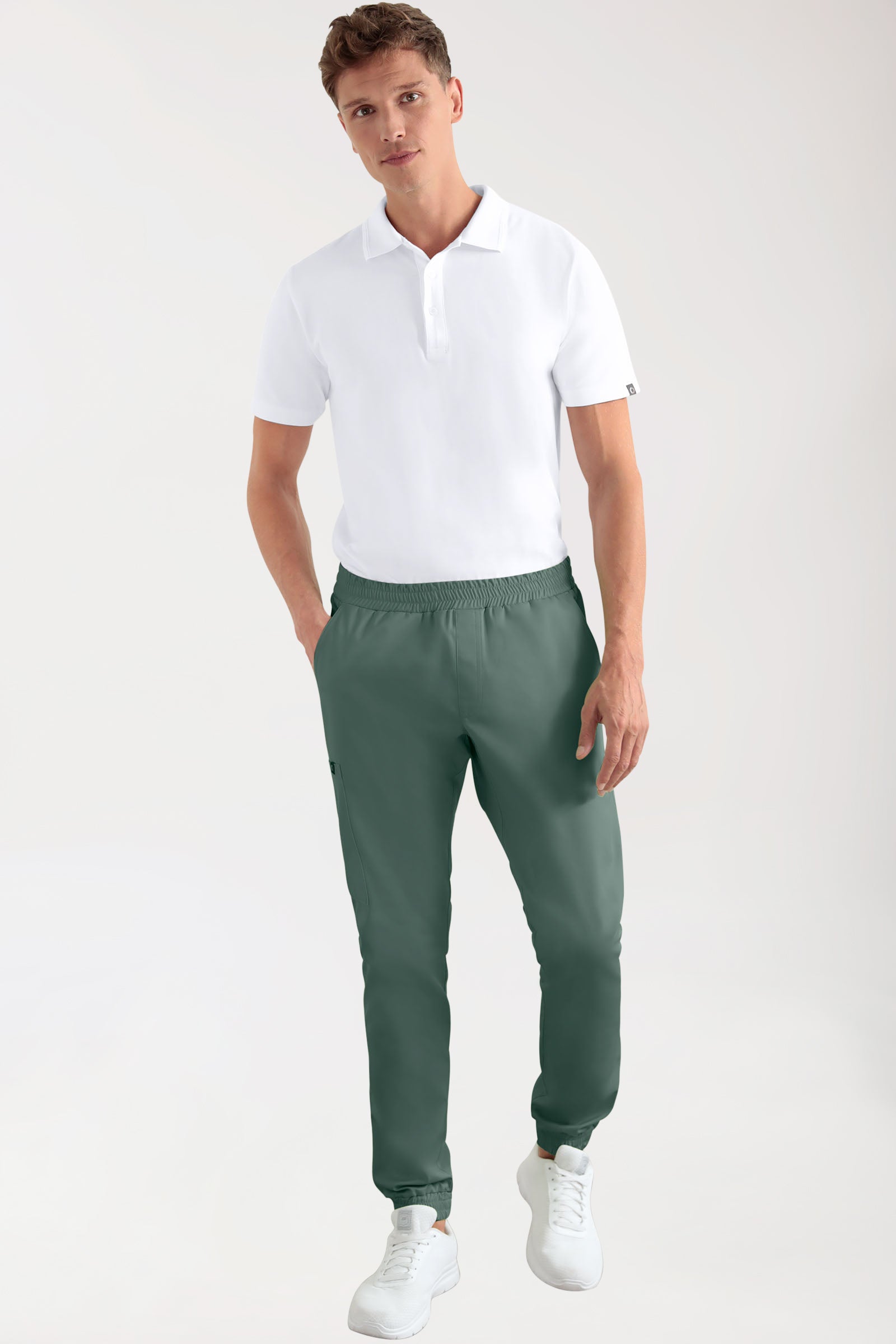 CORE cargo broek heren- joggingbroek style donkergroen, Voorzijde view 