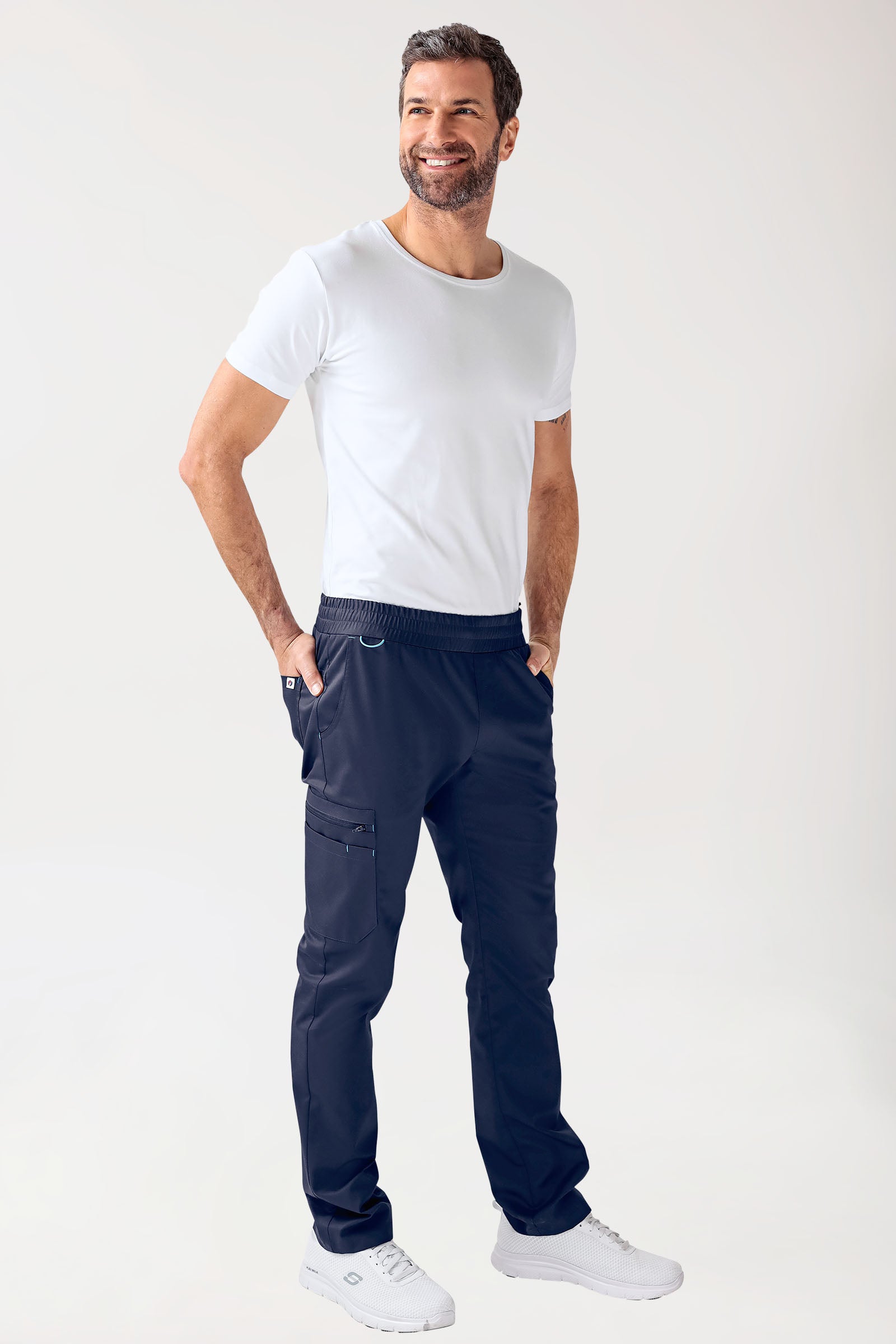 CLINIC STRETCH broek heren - navy/hemelsblauw