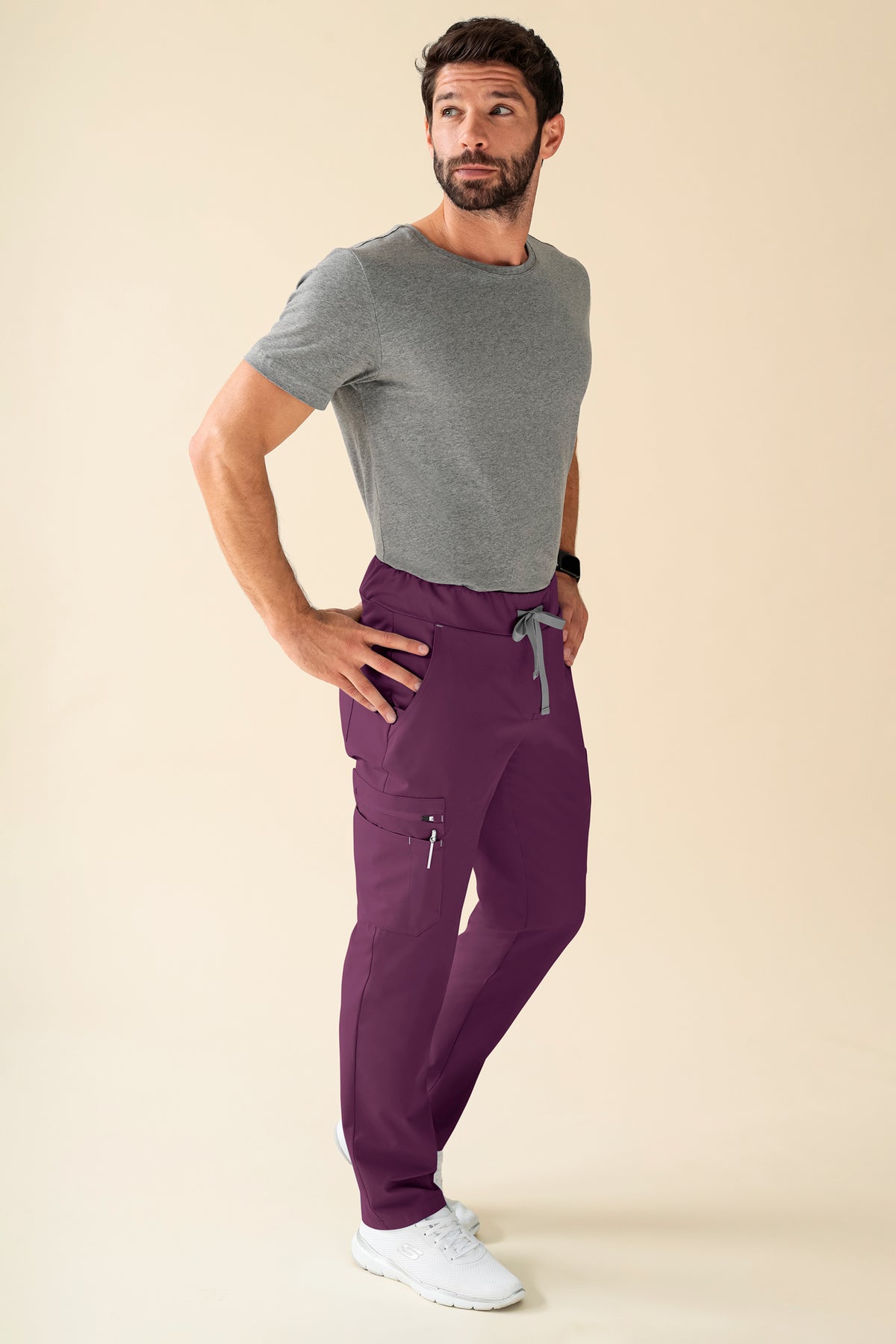 KAERE broek heren - korte maat met beenzak pruimen, Voorzijde view 