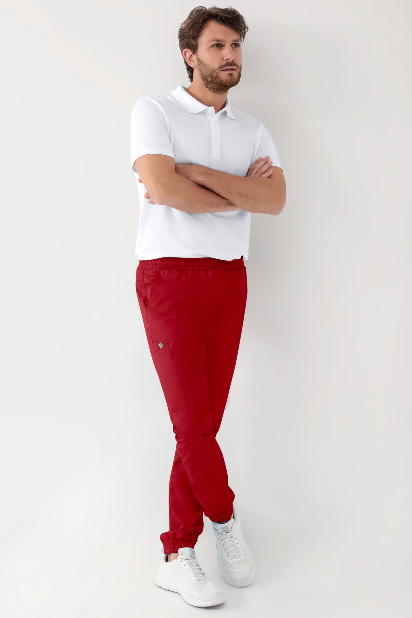 GREEN Stretch broek heren - joggingbroek style rood