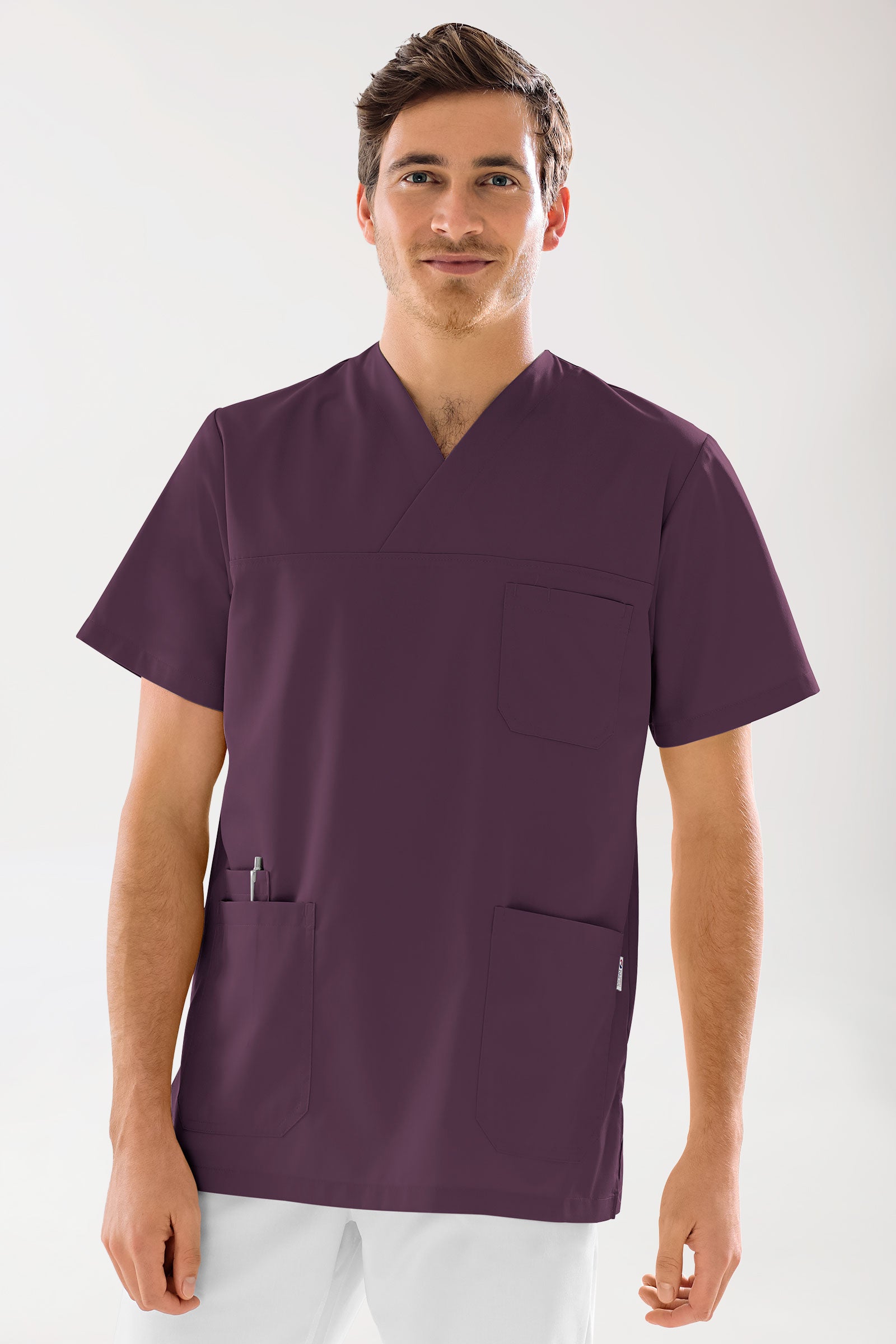 GREEN oversteektuniek heren - V-hals black berry