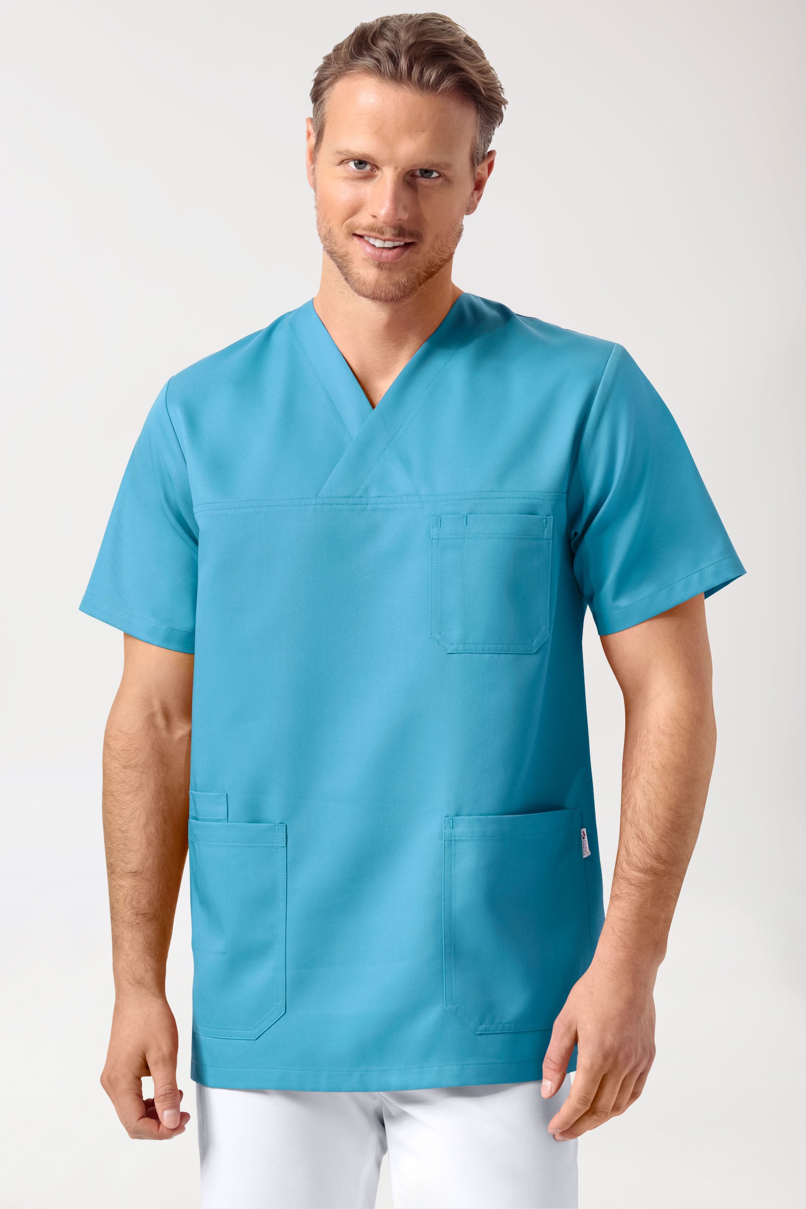 GREEN oversteektuniek heren - V-hals dark turquoise