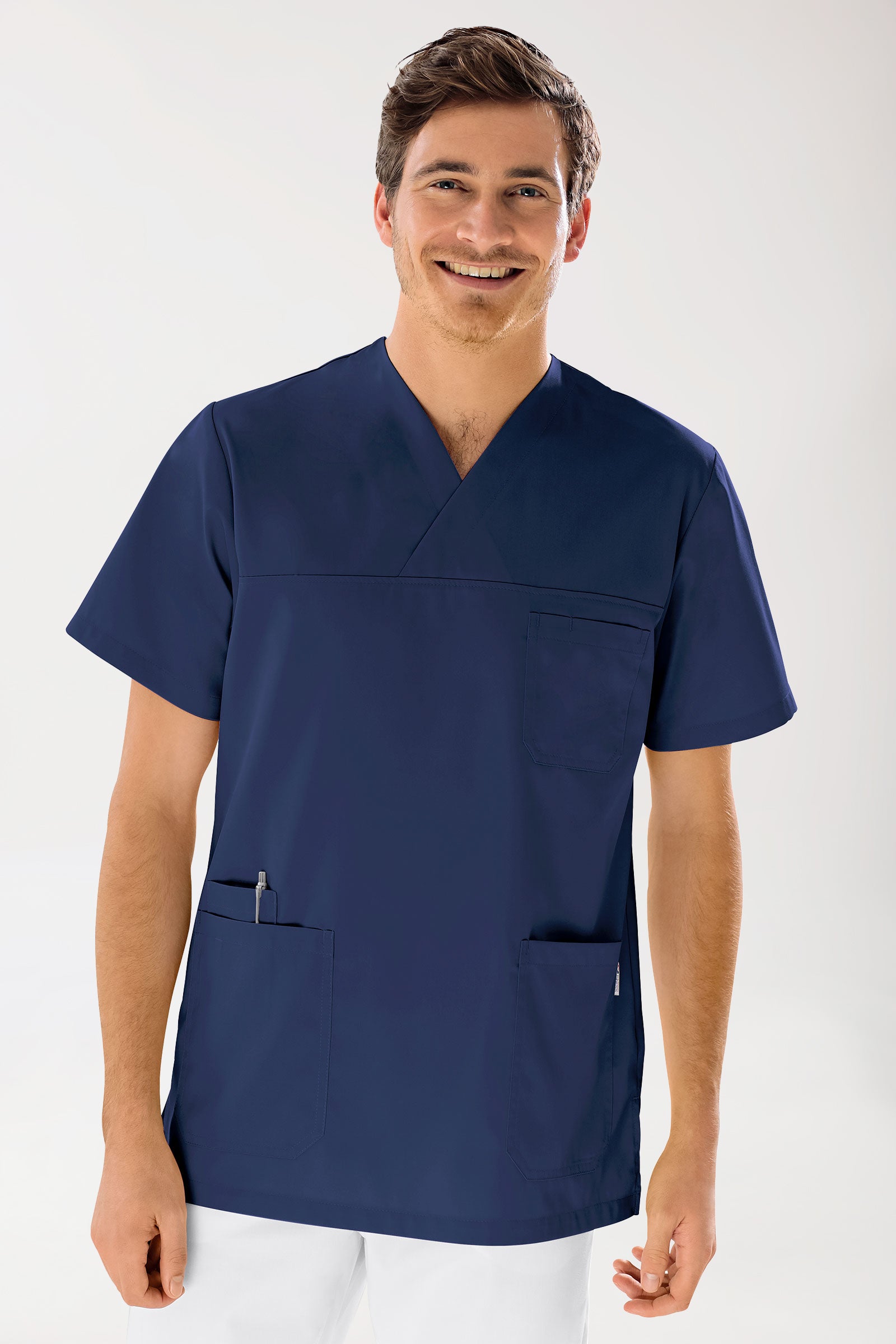 GREEN oversteektuniek heren - V-hals navy