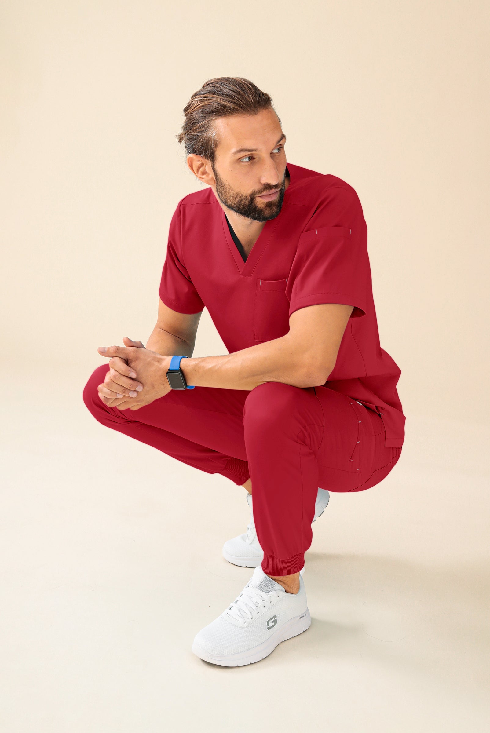 KAERE oversteektuniek heren - V-hals rood
