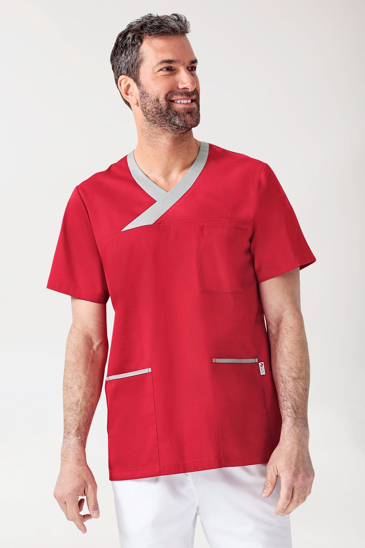 CORE oversteektuniek heren rood/grijs