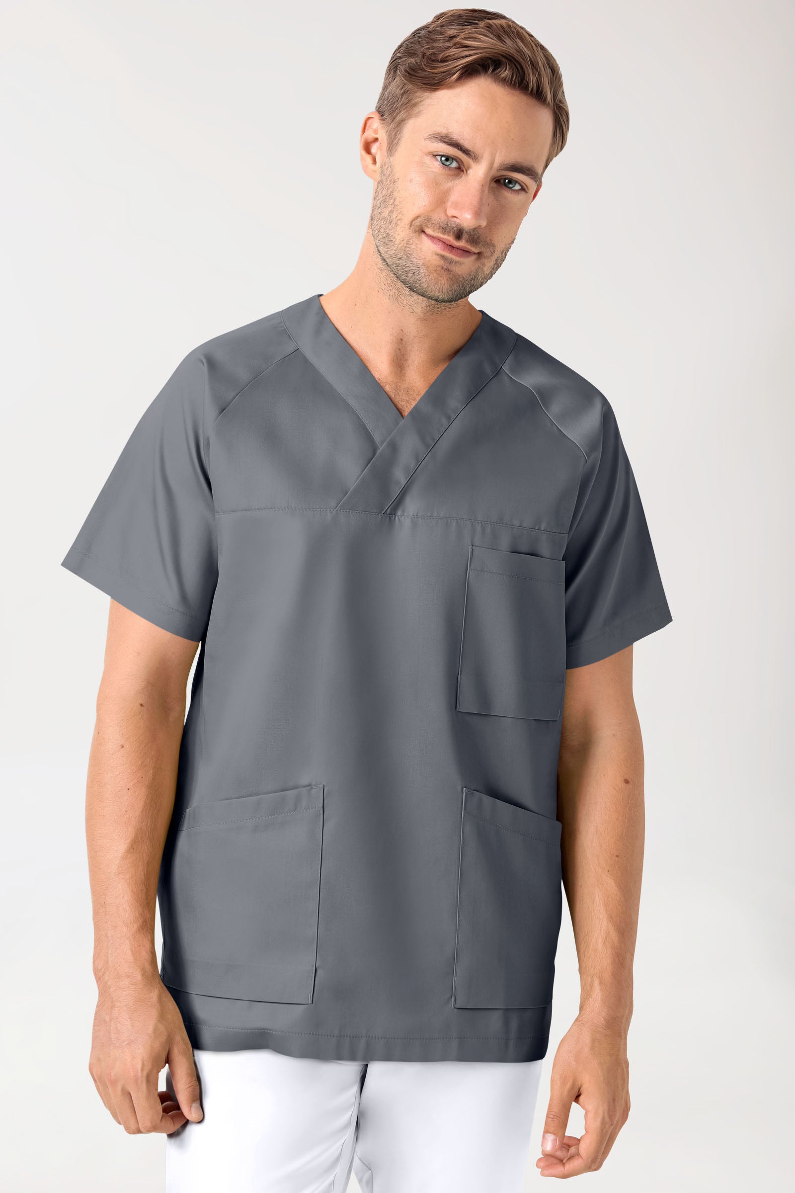 CORE oversteektuniek heren - V-hals steengrijs